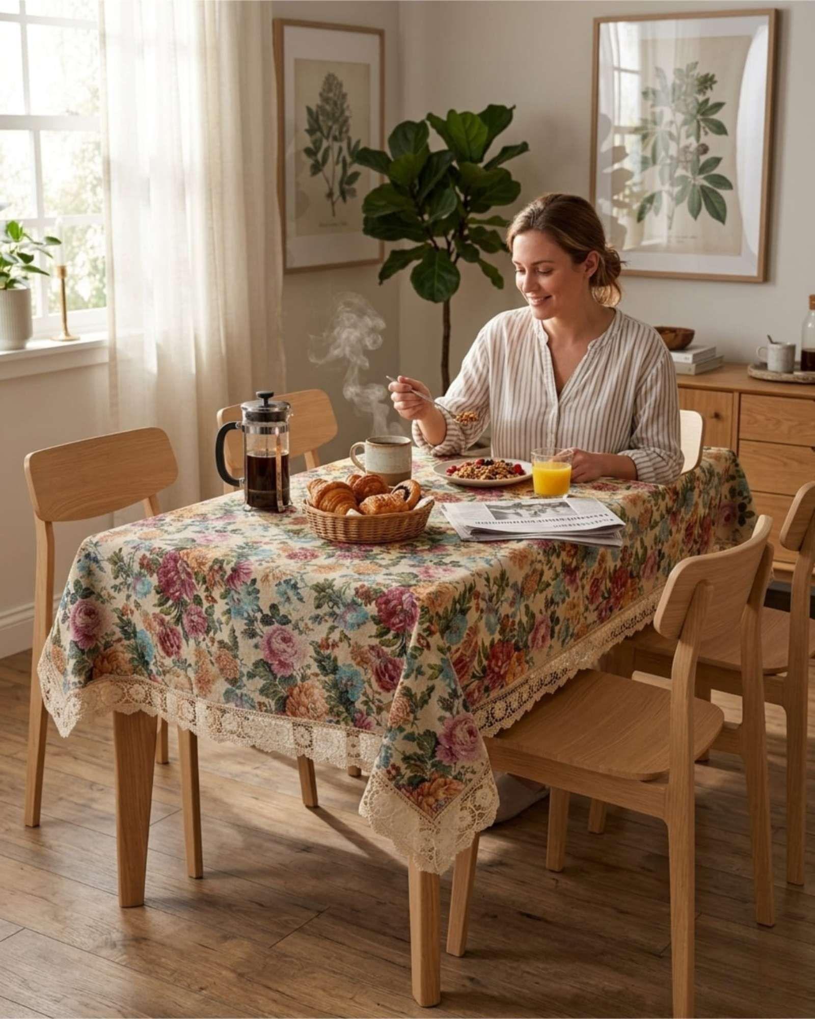 Mantel Rectangular de Diseño Floral Vintaje 140x220cm m2-2