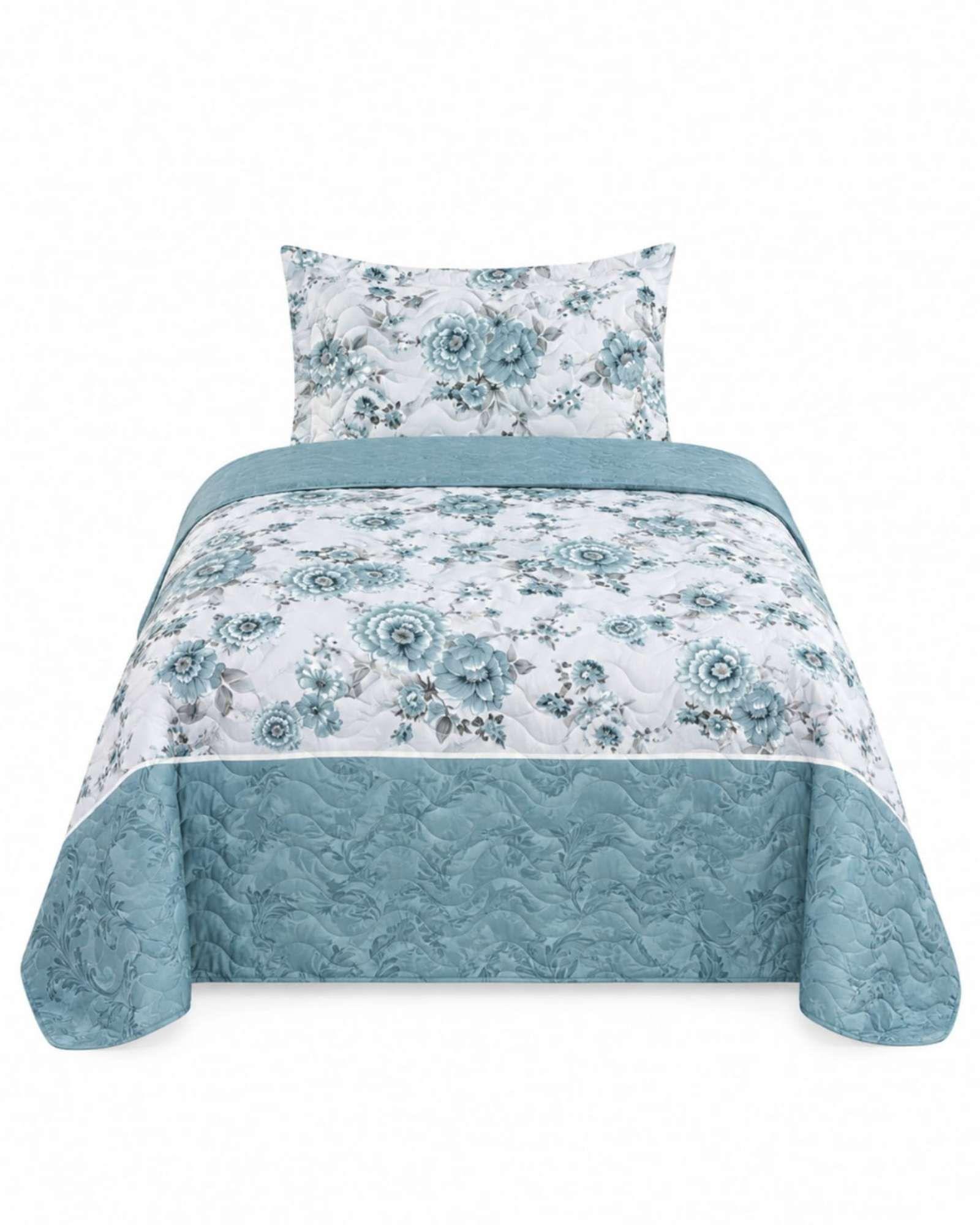 Juego Cubrecama Quilt Verano 1.5 Plazas + Juego De Sábanas 02-5