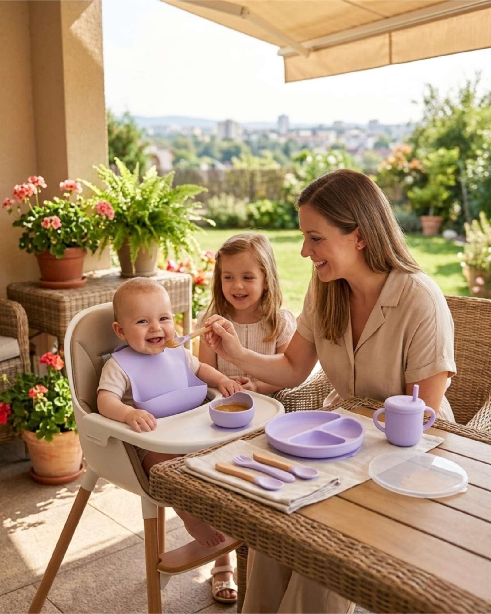 Set De Alimentación De Silicona Con Tapa Para Bebé Libre BPA 10 piezas A2-2