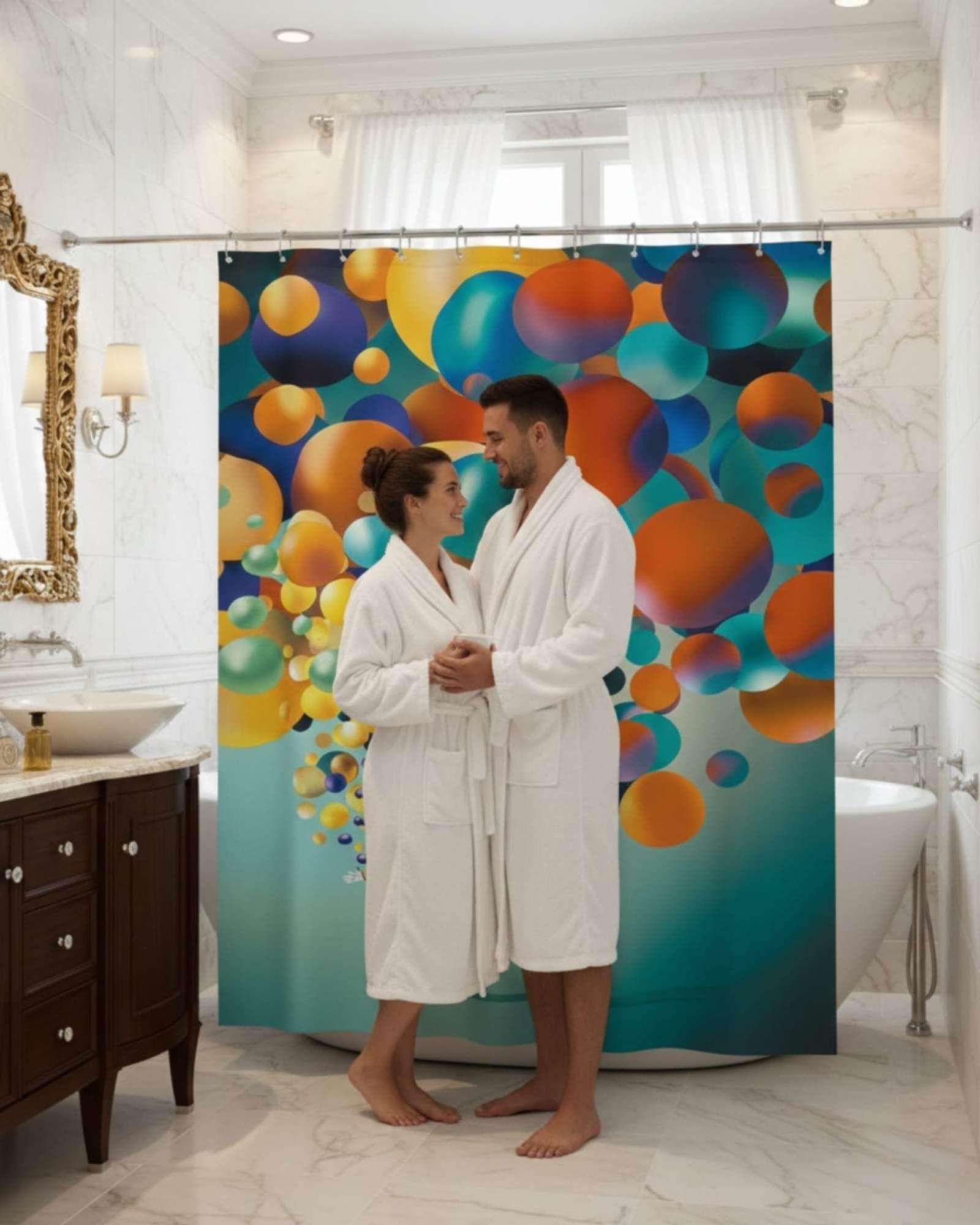 Cortina de Baño Tela Género + Forro Impermeable c39-2