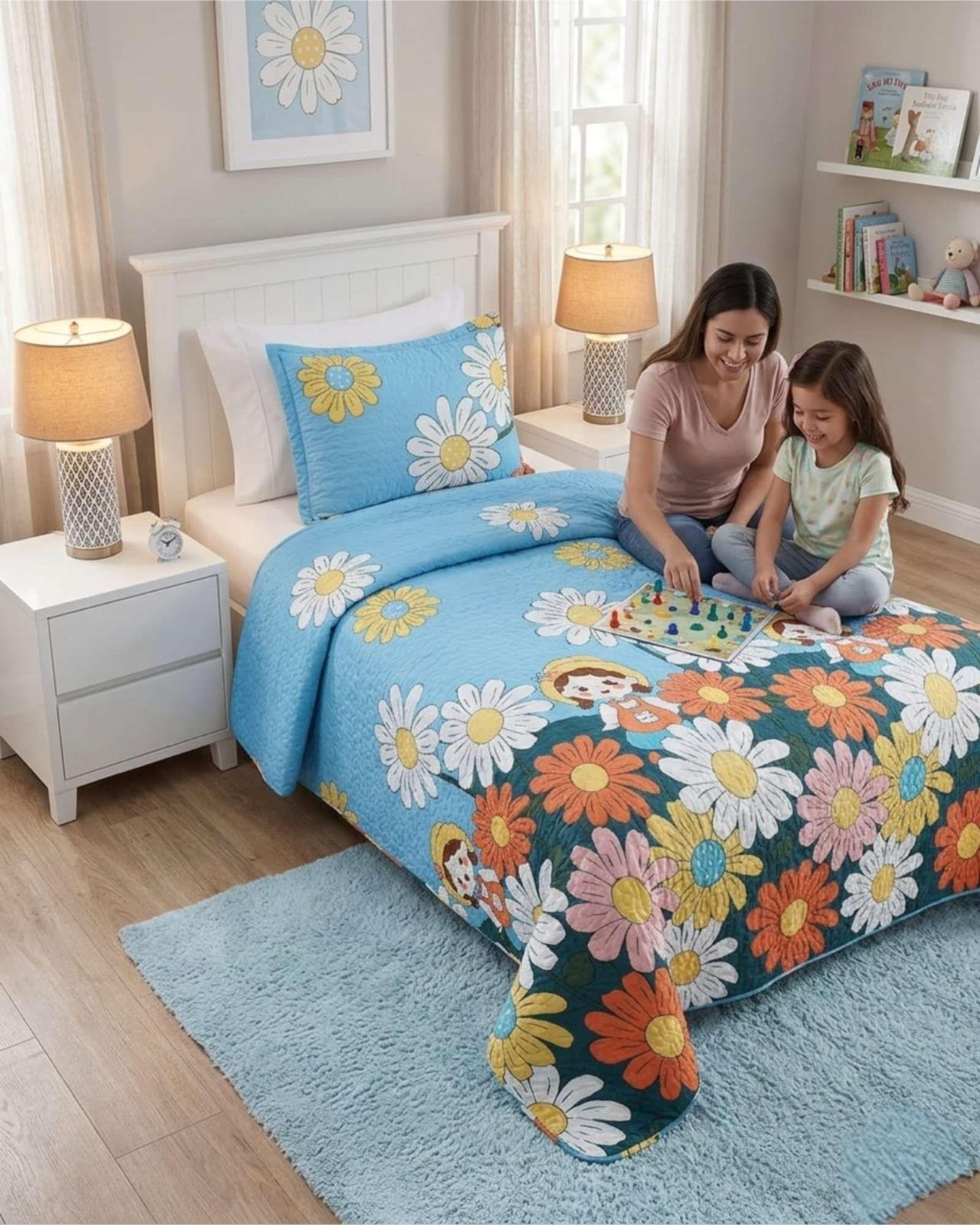 Cubrecama Quilt Verano Plaza Y Media Estampado Temática a6-1