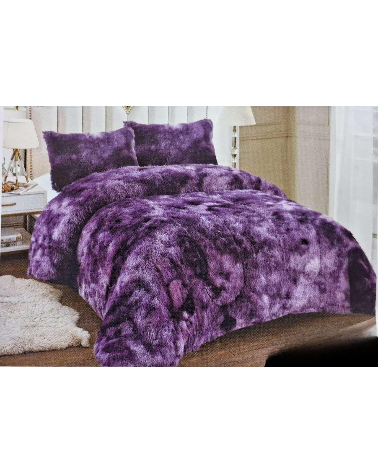 PLUMÓN PELUDO 2 PLAZAS MORADO JASPEADO-3