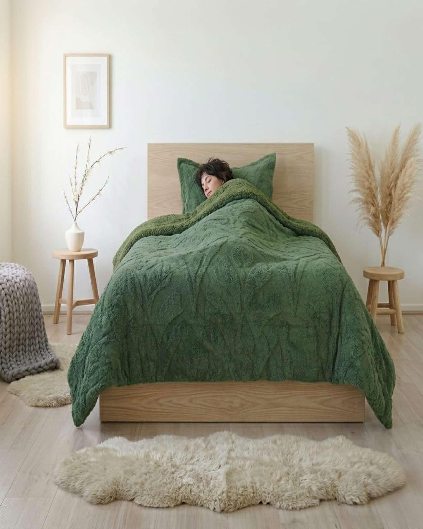 Cubrecama Plaza y Media Sherpa Jacquard Deluxe 6-3