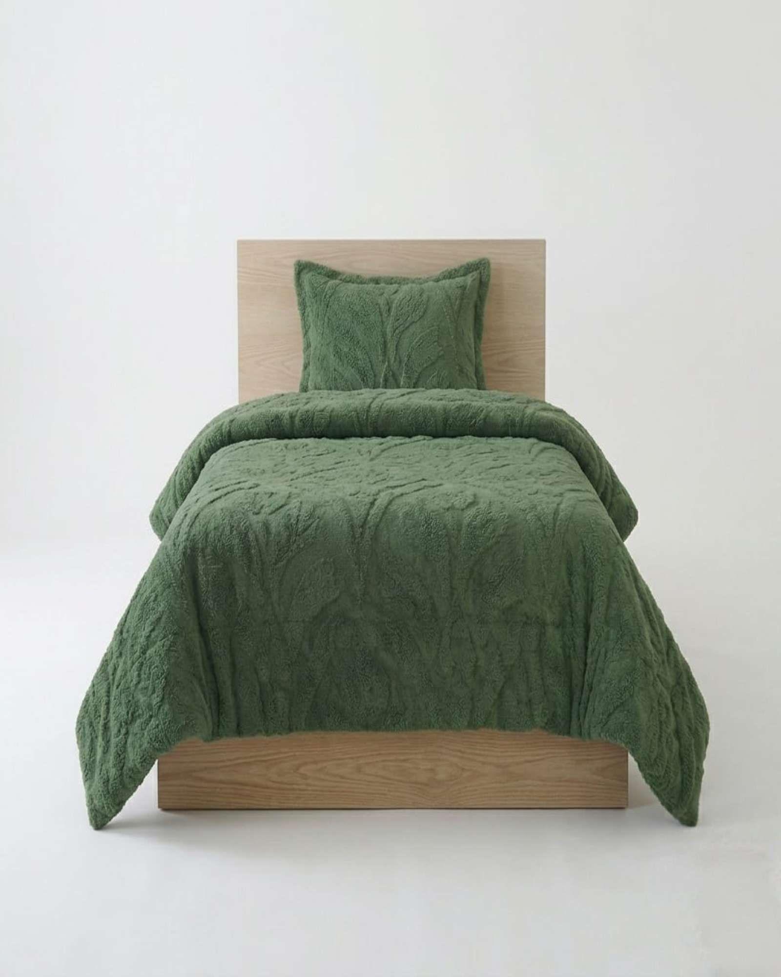 Cubrecama Plaza y Media Sherpa Jacquard Deluxe 6-4