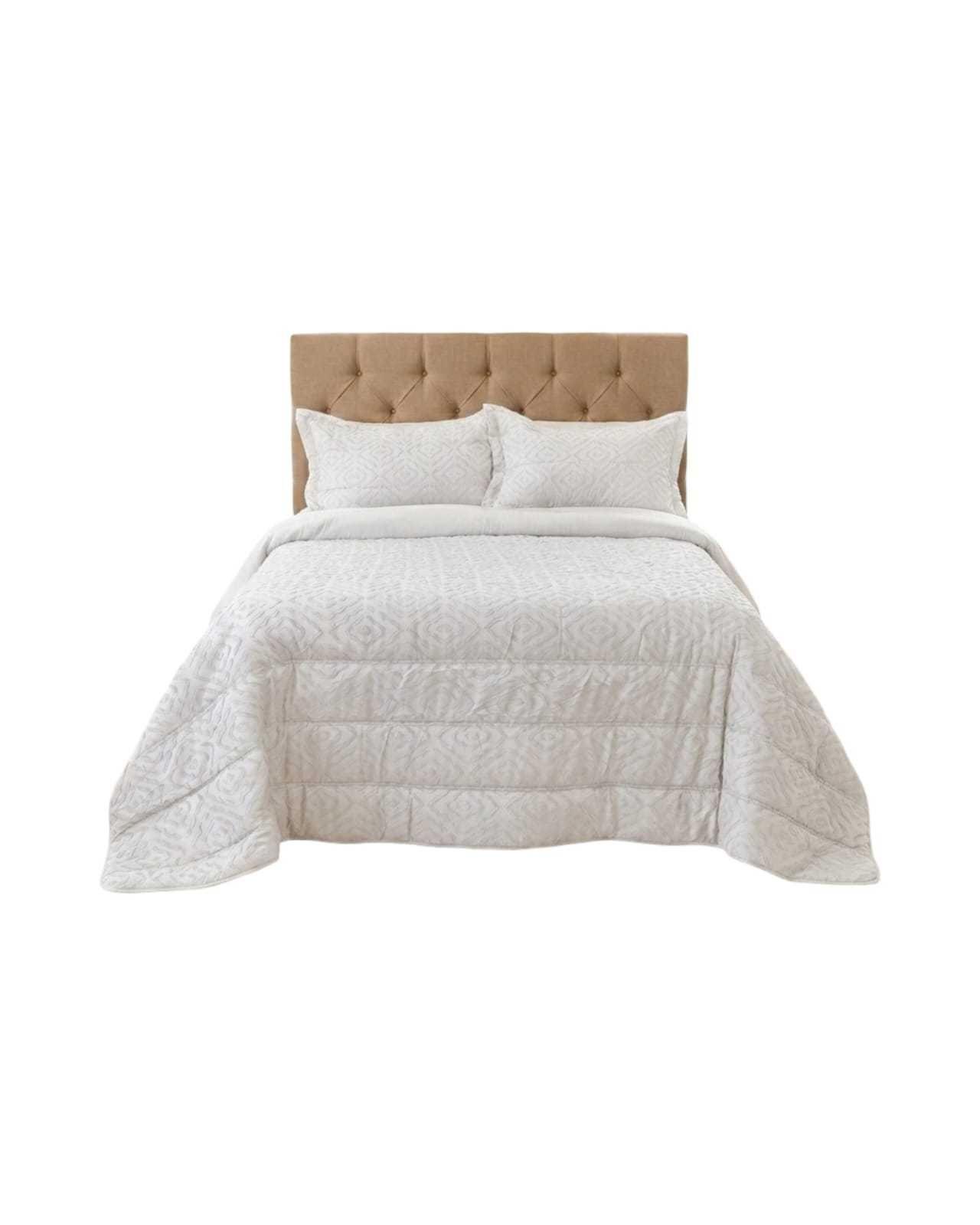 Plumón Ligero King Jacquard Sin Costuras blanco-2