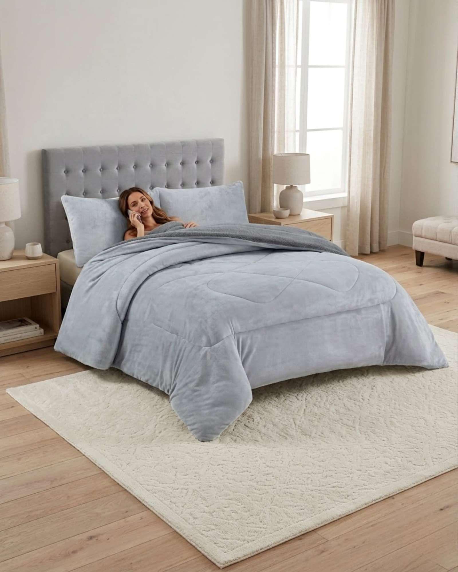 Plumón Cubrecama King Plush con Reverso Chiporro Invierno A1-2