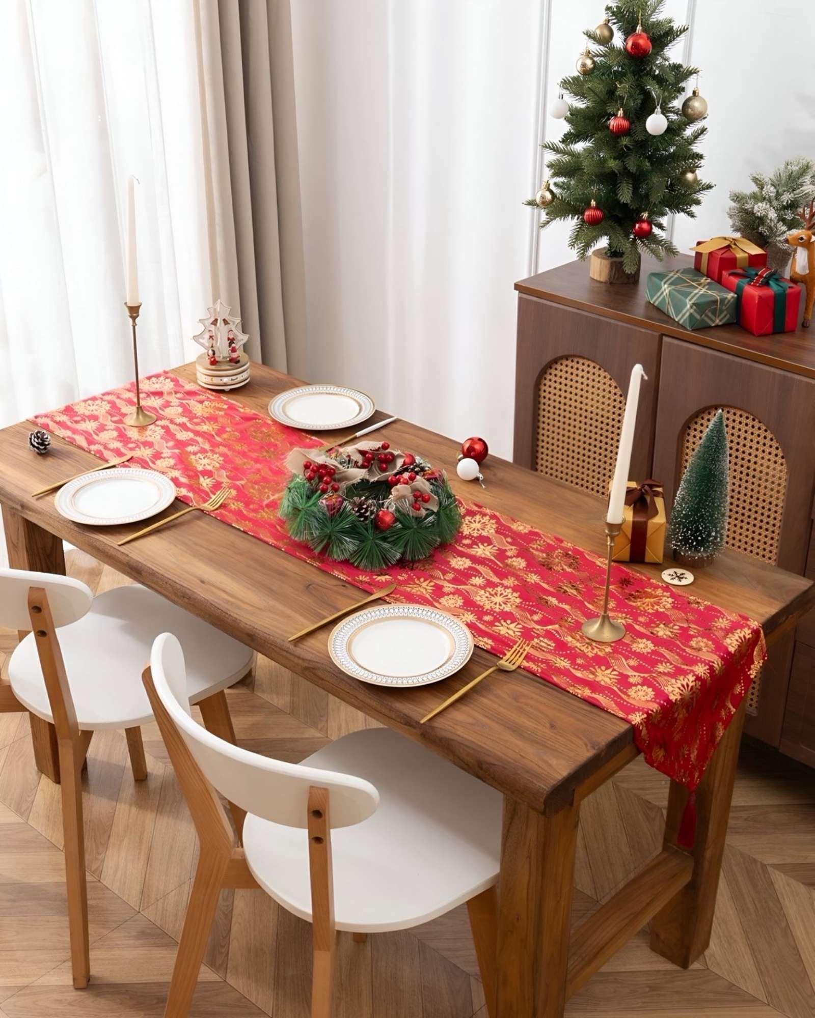 Mantel Camino de mesa diseño navidad terciopelo 30 x 180 cm 08-2