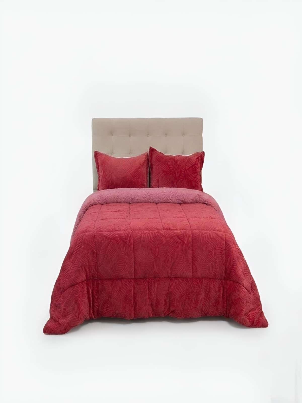 Cubrecama Outboss Deluxe Sherpa king rojo-2