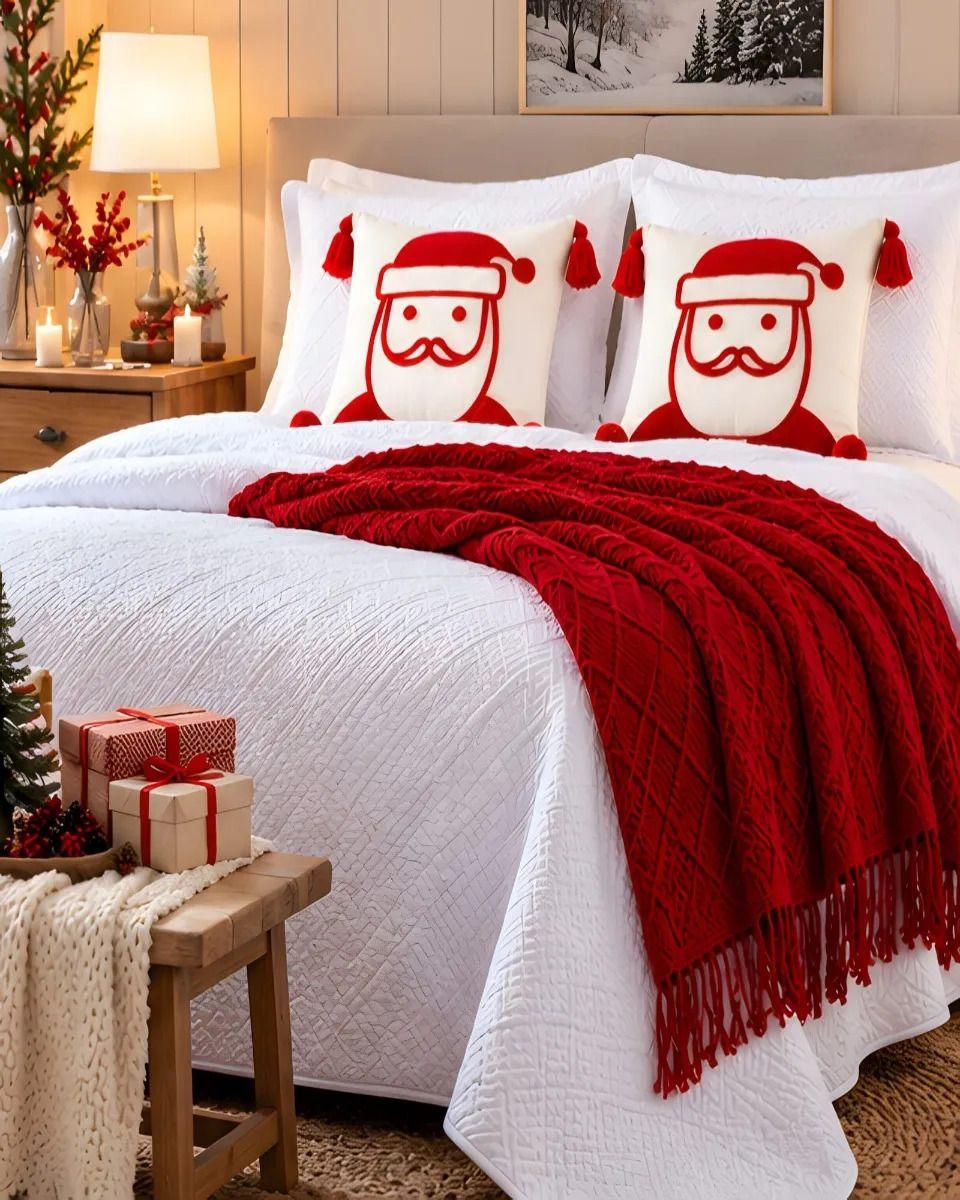 Cubrecama Texturizado Navideño con Manta 1.5 Plaza m26-4