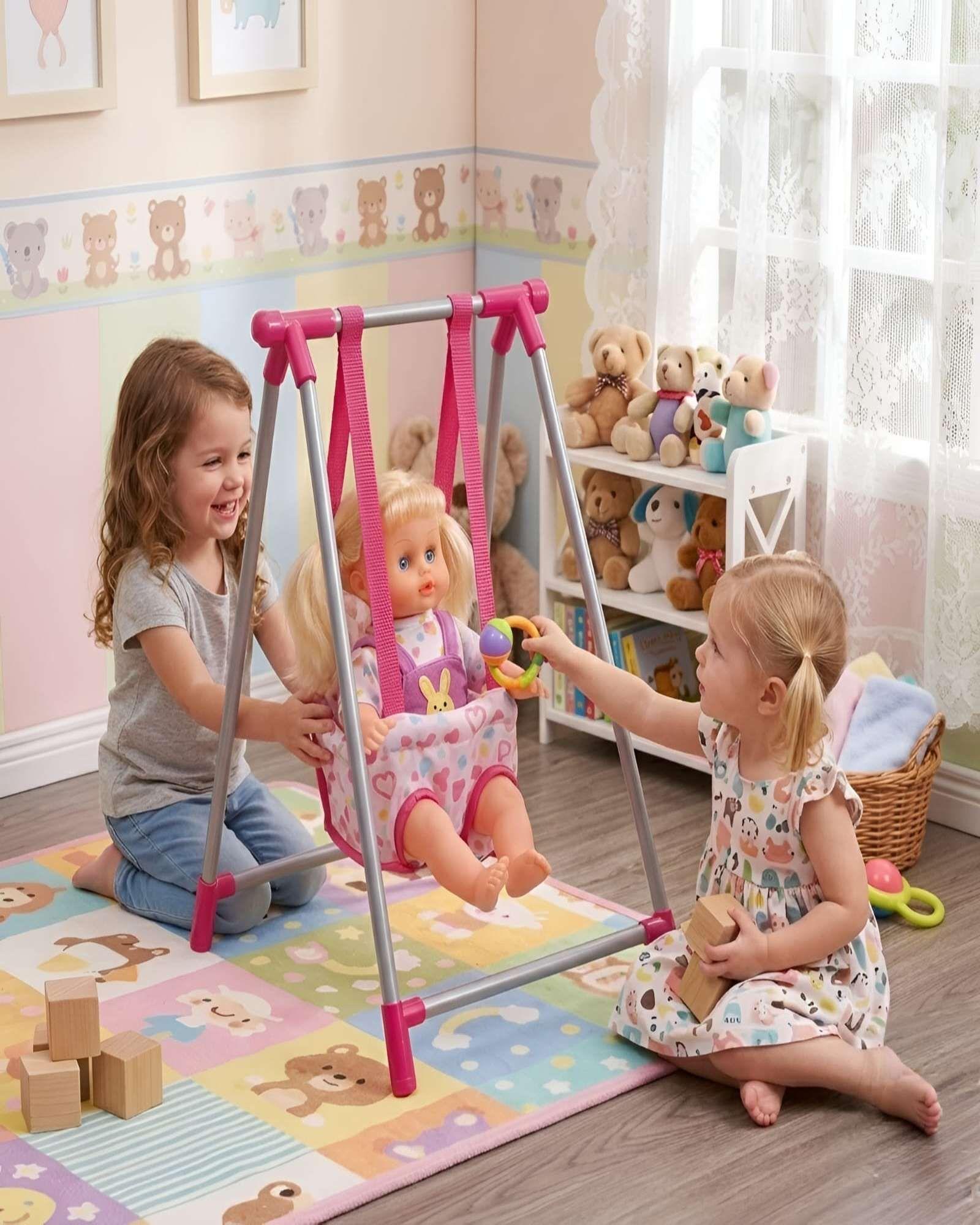 Set Muñecas 4 En 1 Cuna Silla Columpio Y Hamaca A1-2