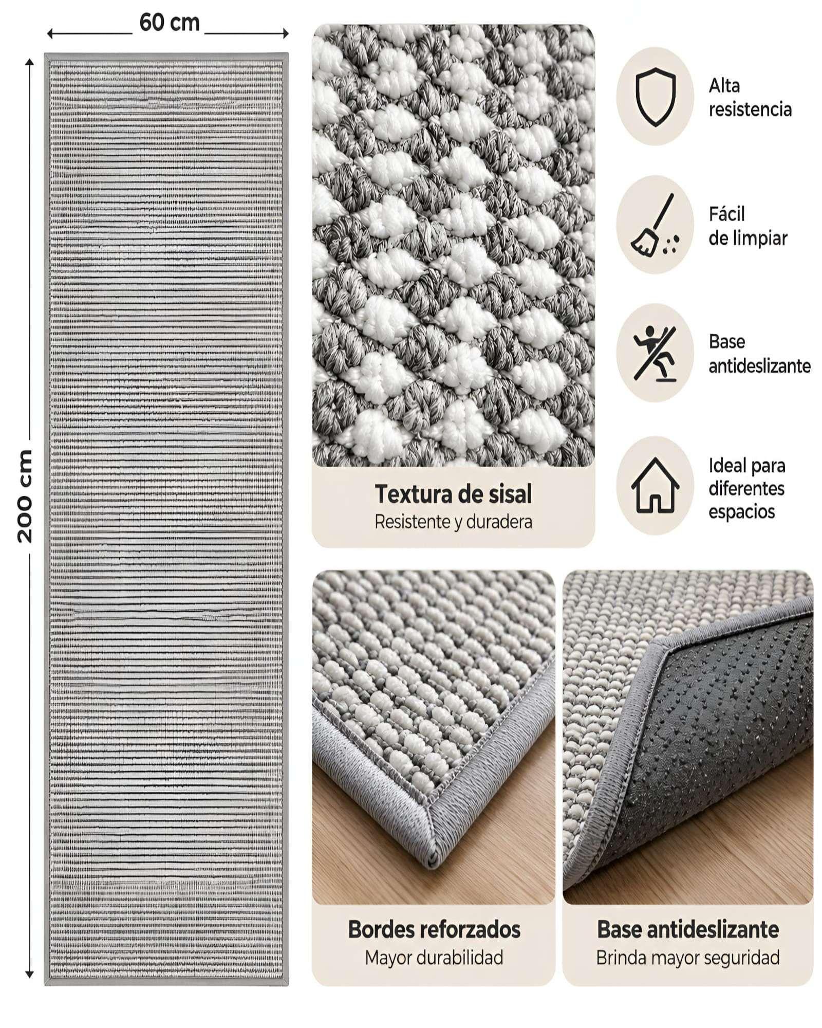 Alfombra Pasillera Sisal 60 x 200 cm 03-3