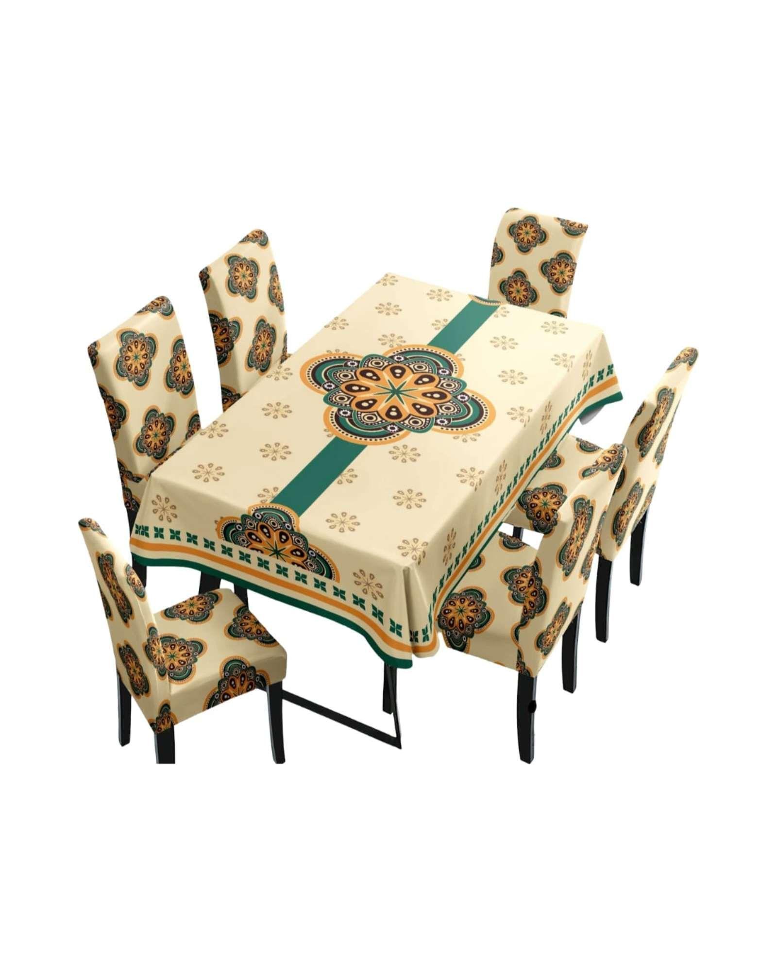 Juego De Mantel Antimanchas 140x220 + 6 Fundas De Silla 10-3