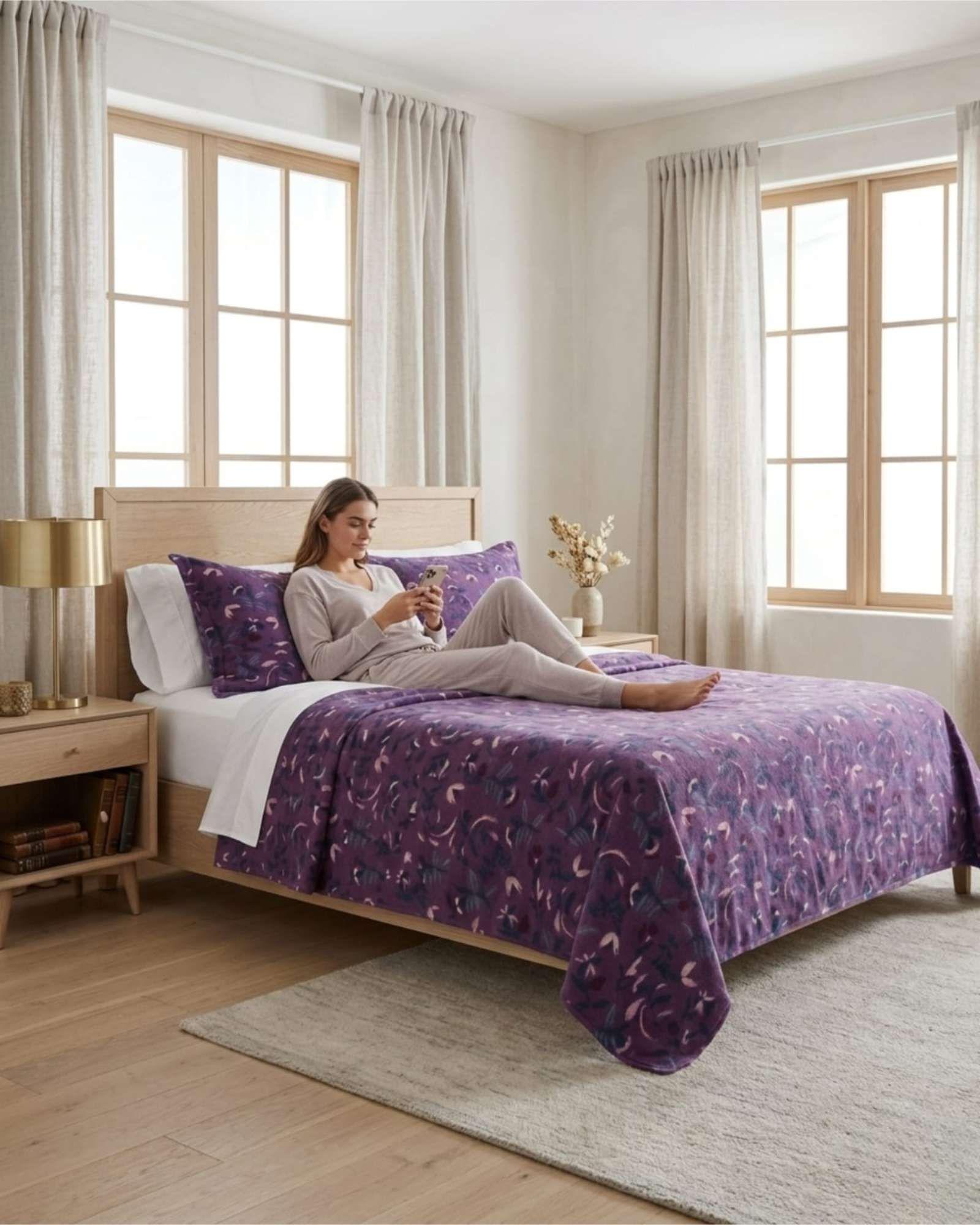 Juego de Sabanas de Polar Suave Invierno King m4-3