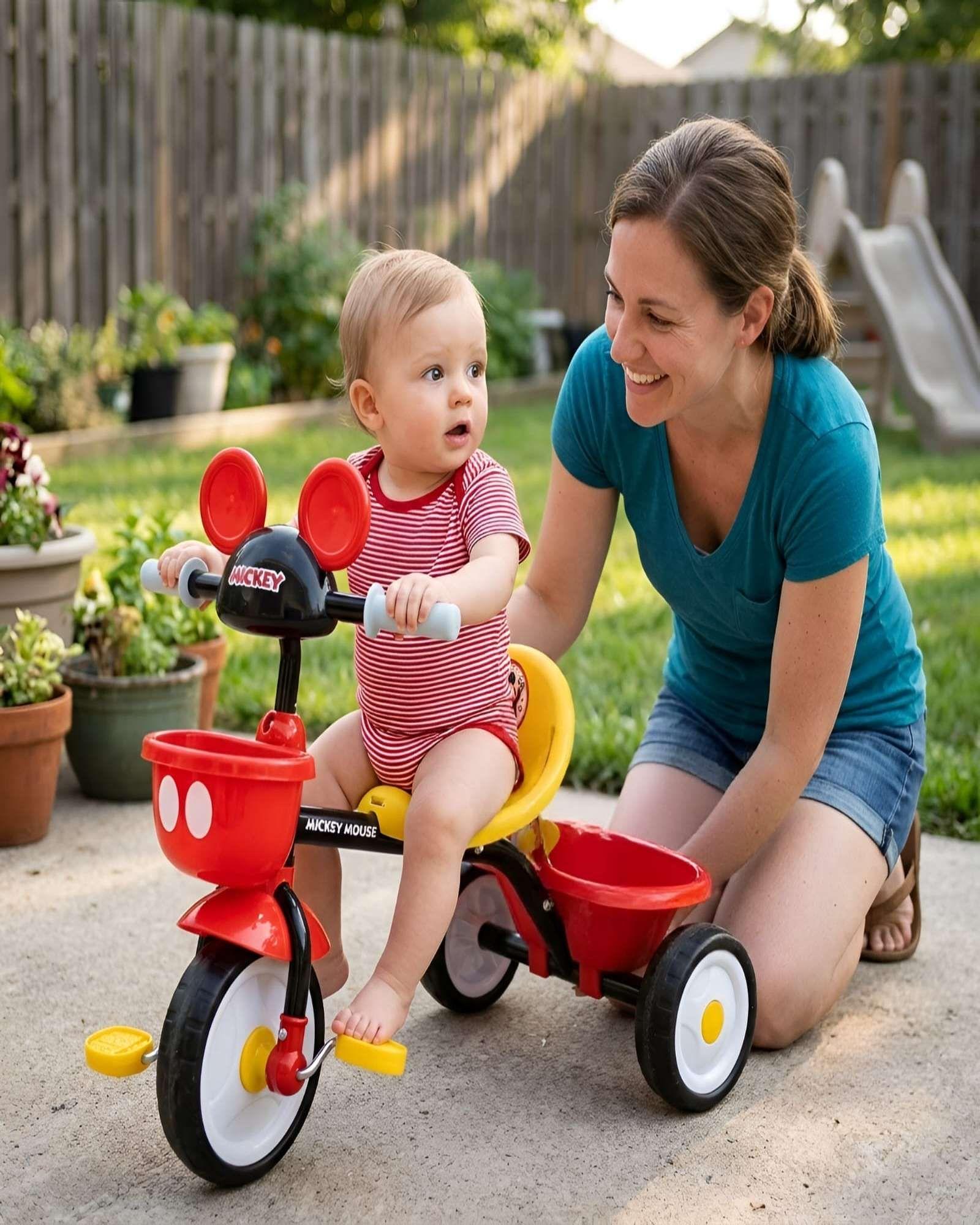 Triciclo Infantil Temático con Canasto Mickey Mouse-4