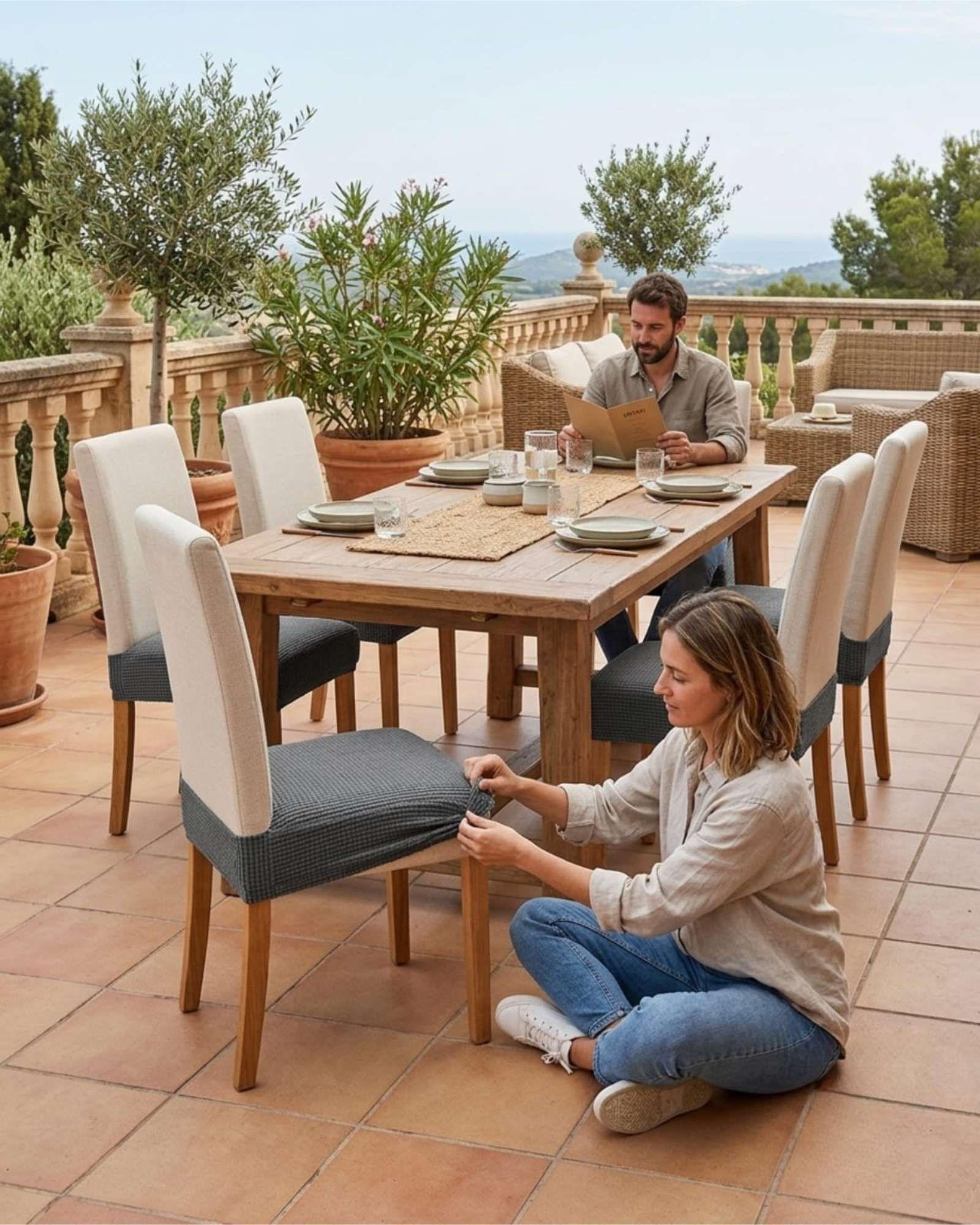 Pack x6 Fundas Cubre Asiento para Silla de Comedor Elásticas S2-4