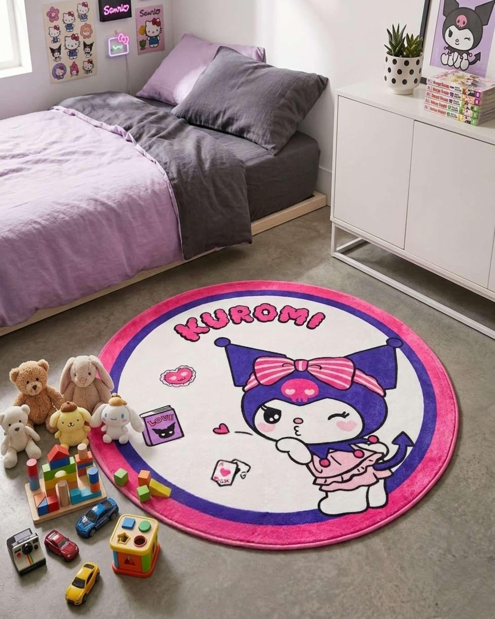 Alfombra Circular Acolchada Infantil De 80cm De Kurumi m2-0