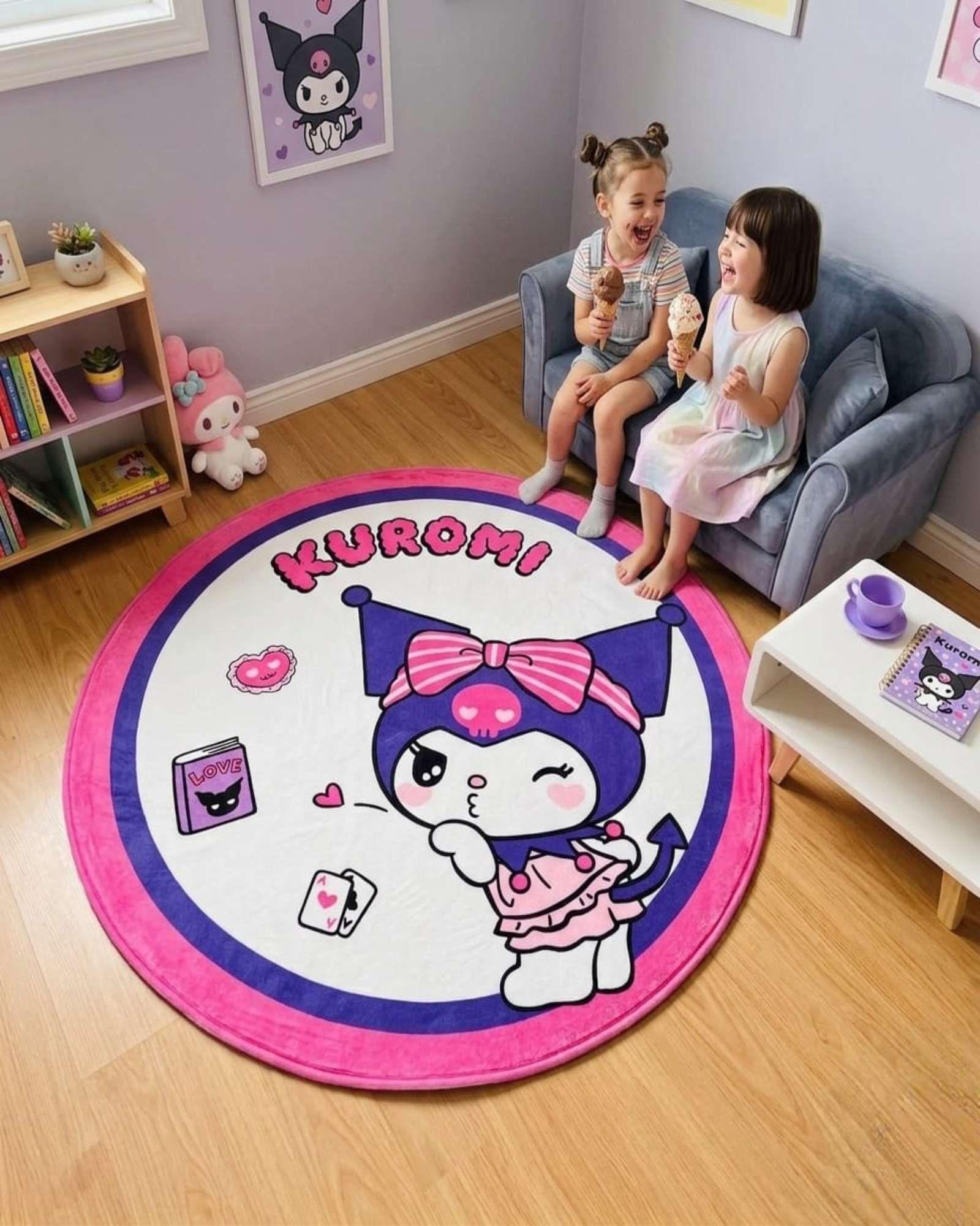 Alfombra Circular Acolchada Infantil De 80cm De Kurumi m2-1