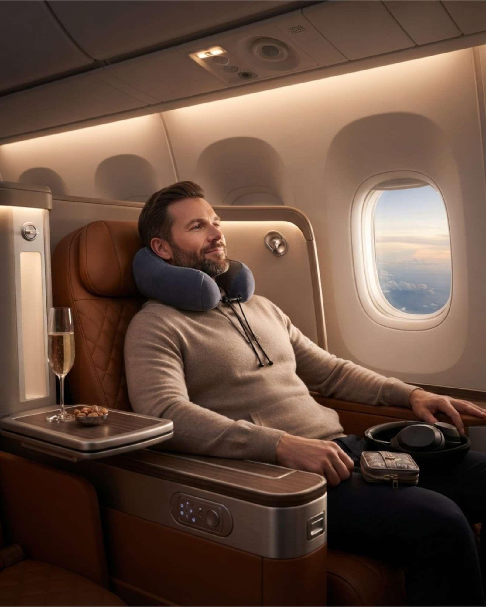 Almohada de Cuello Ergonómica para Viaje Avión y Auto - Soporte Cervical 03-2