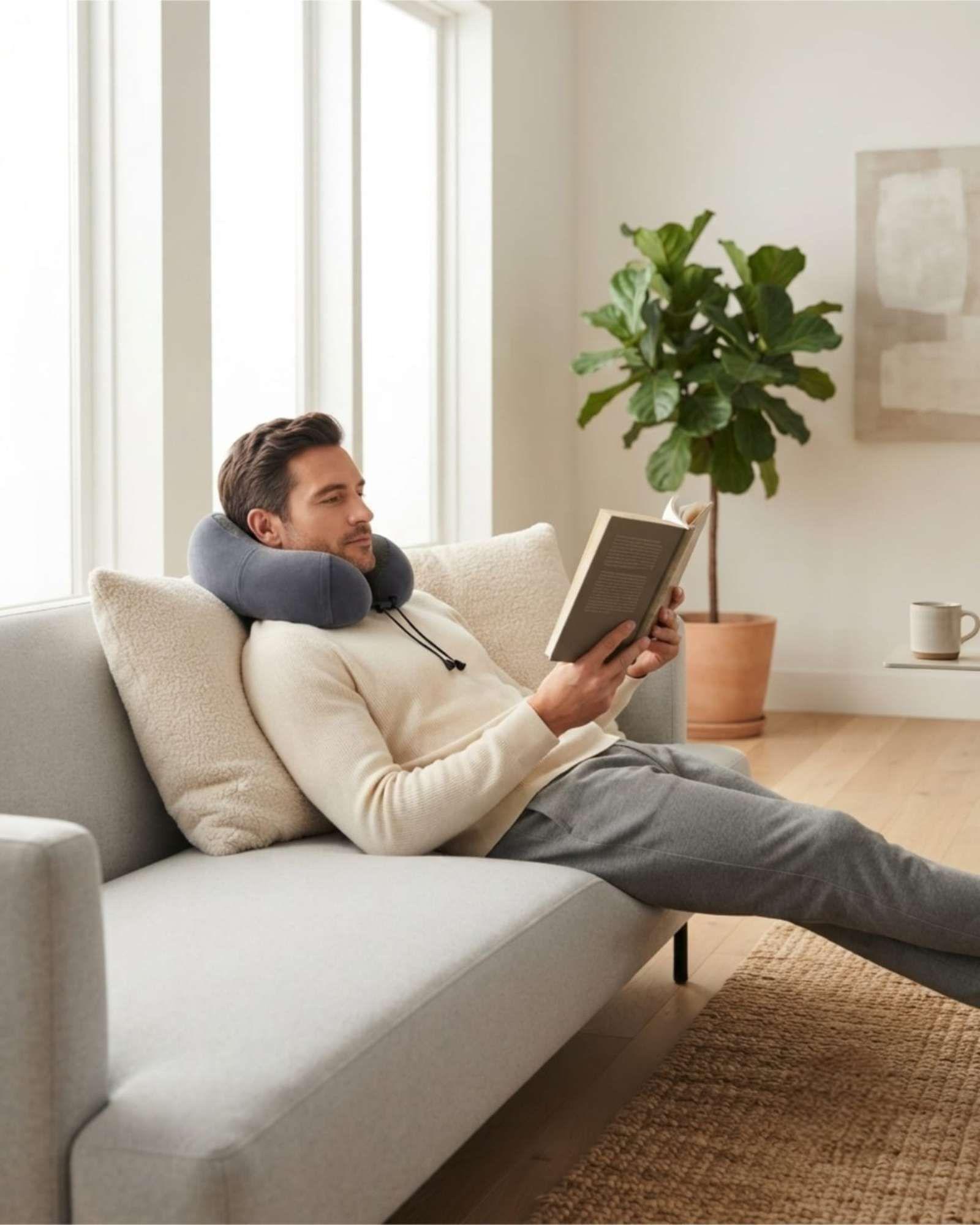 Almohada de Cuello Ergonómica para Viaje Avión y Auto - Soporte Cervical 03-4