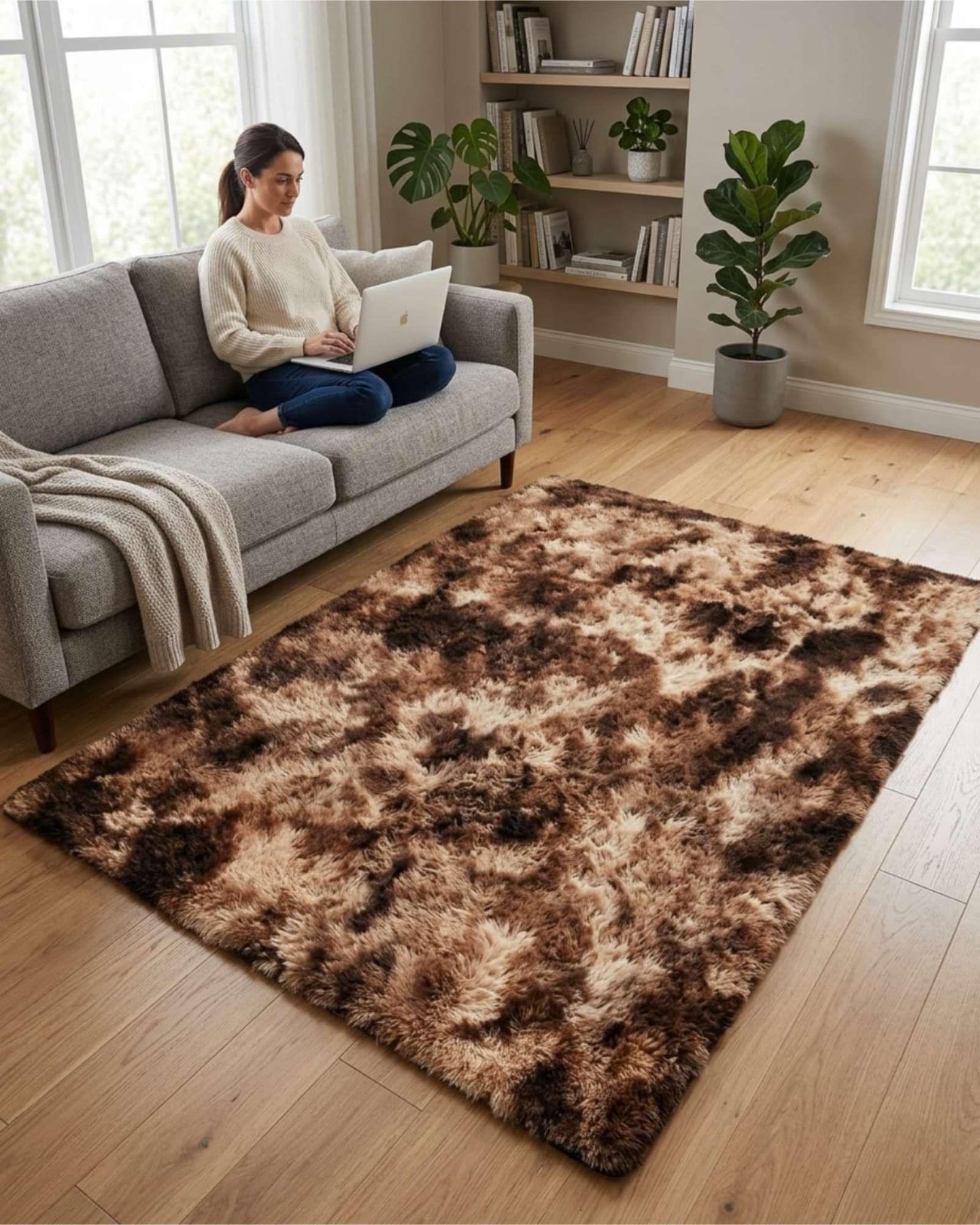 Alfombra Shaggy Peluda Extra Suave VERANO / INVIERNO 240 x 200 cm  -01-3