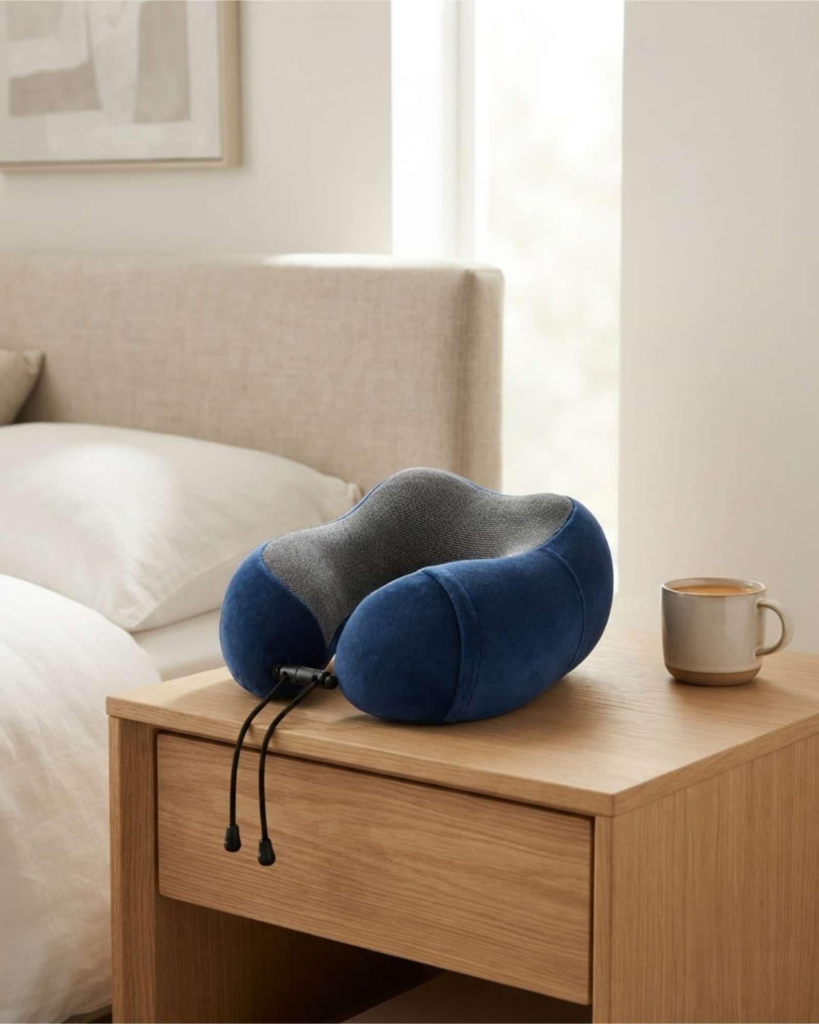 Almohada de Cuello Ergonómica para Viaje Avión y Auto - Soporte Cervical 04-0