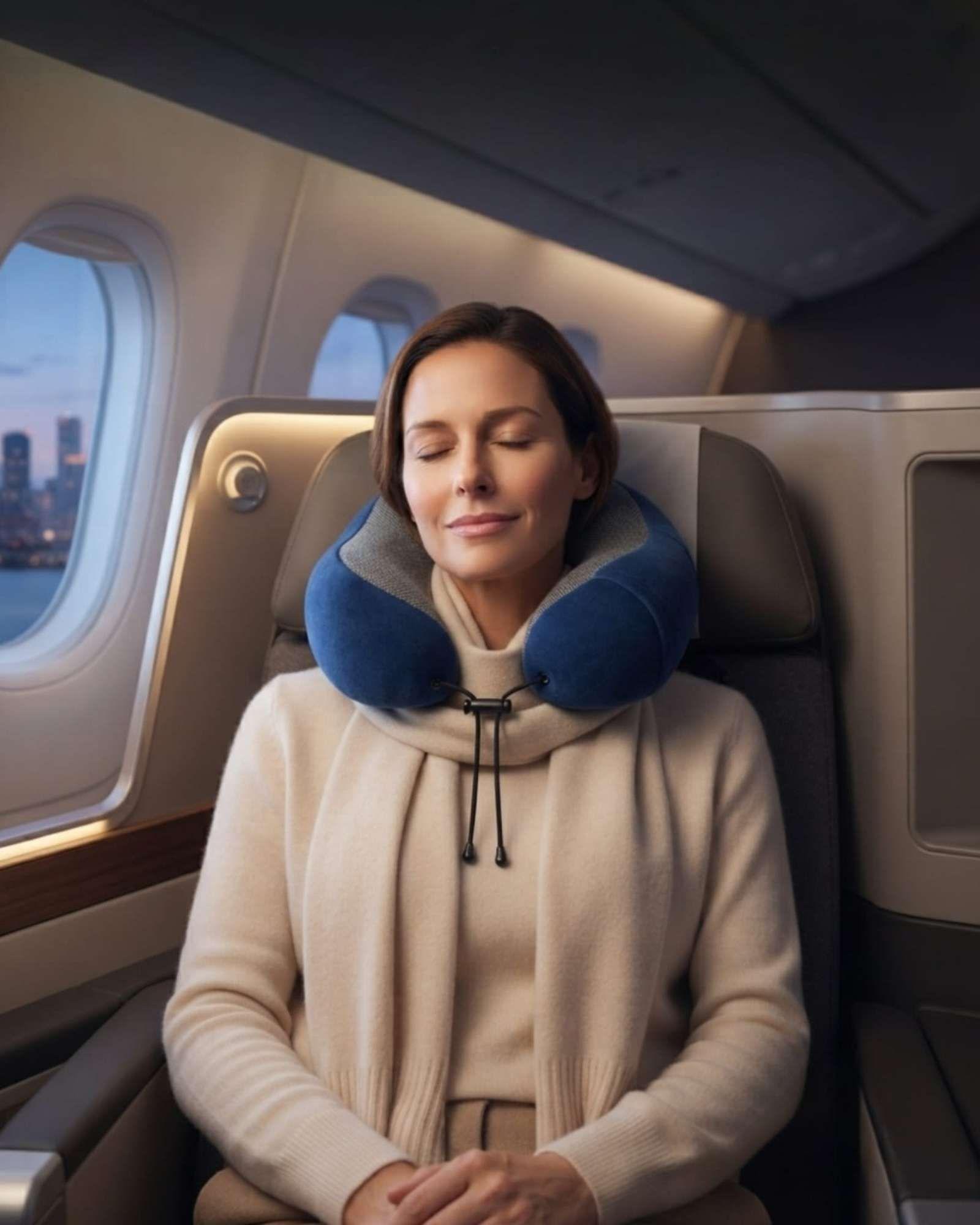 Almohada de Cuello Ergonómica para Viaje Avión y Auto - Soporte Cervical 04-2