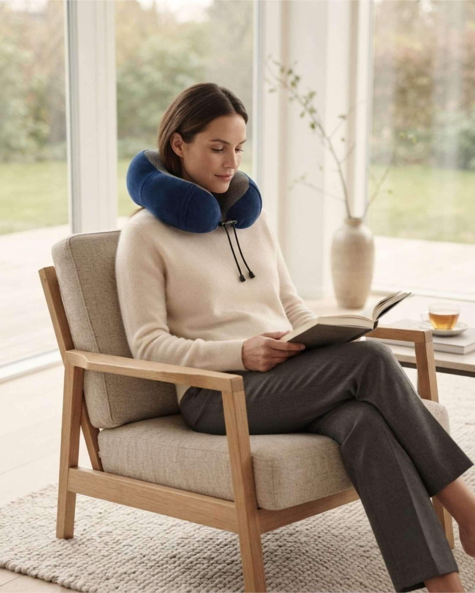 Almohada de Cuello Ergonómica para Viaje Avión y Auto - Soporte Cervical 04-3