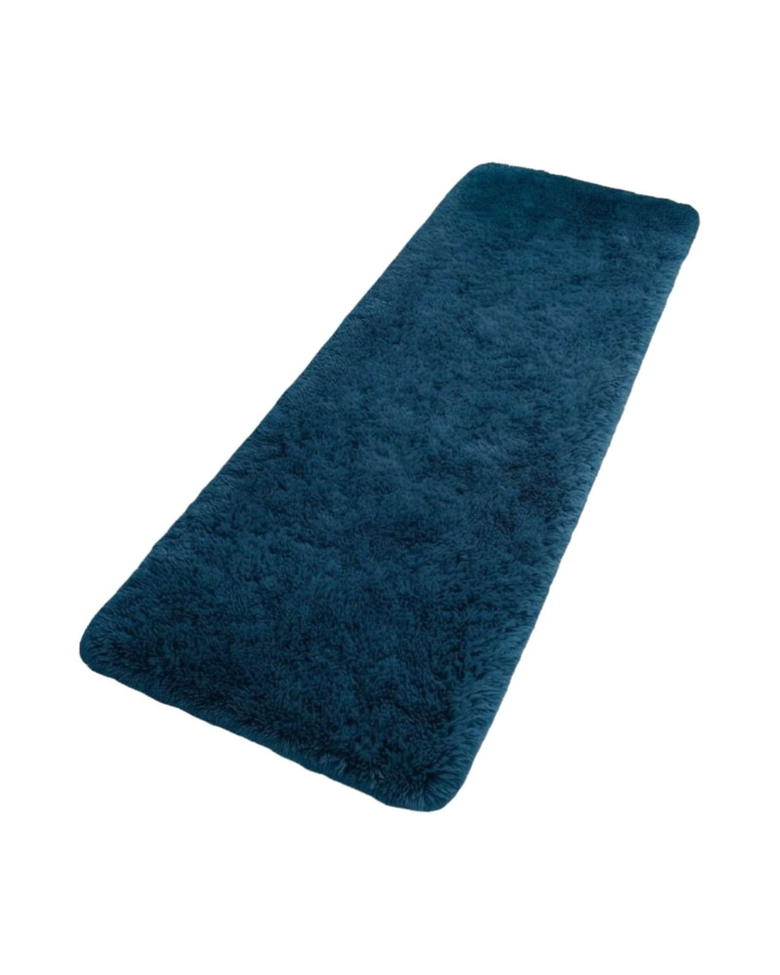 Set de 2 Alfombra Pasillera Shaggy 70x150 cm Pelo Largo color azul-2