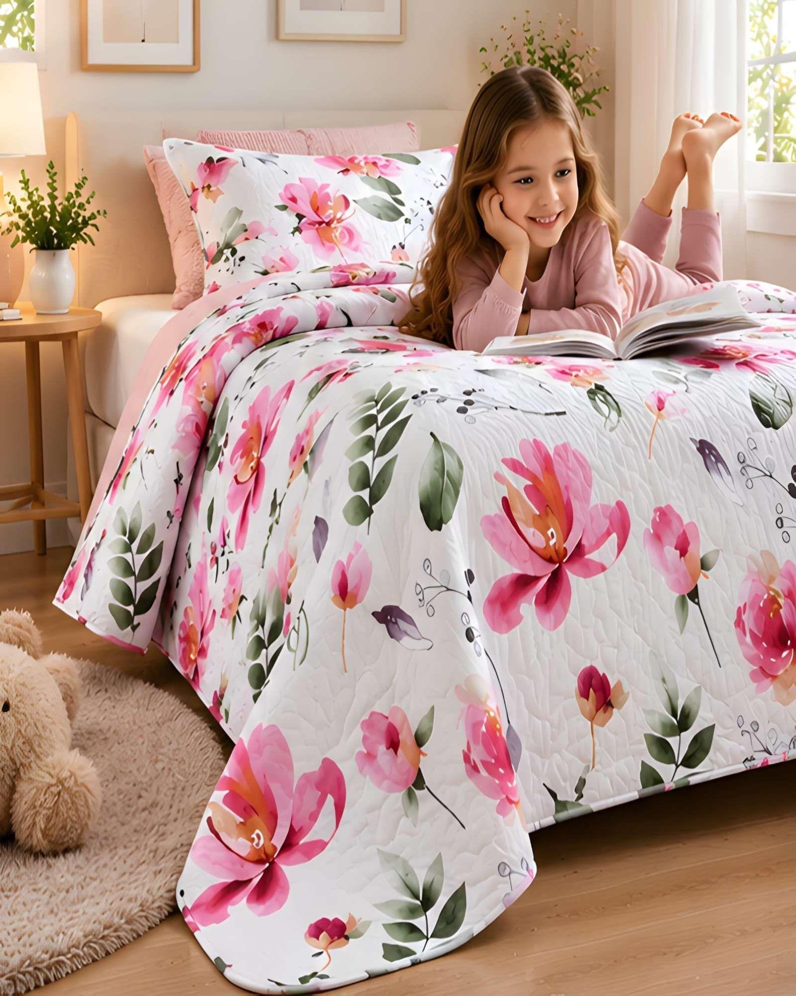 Cubrecamas Quilt de Verano Plaza y Media con Funda 02-2