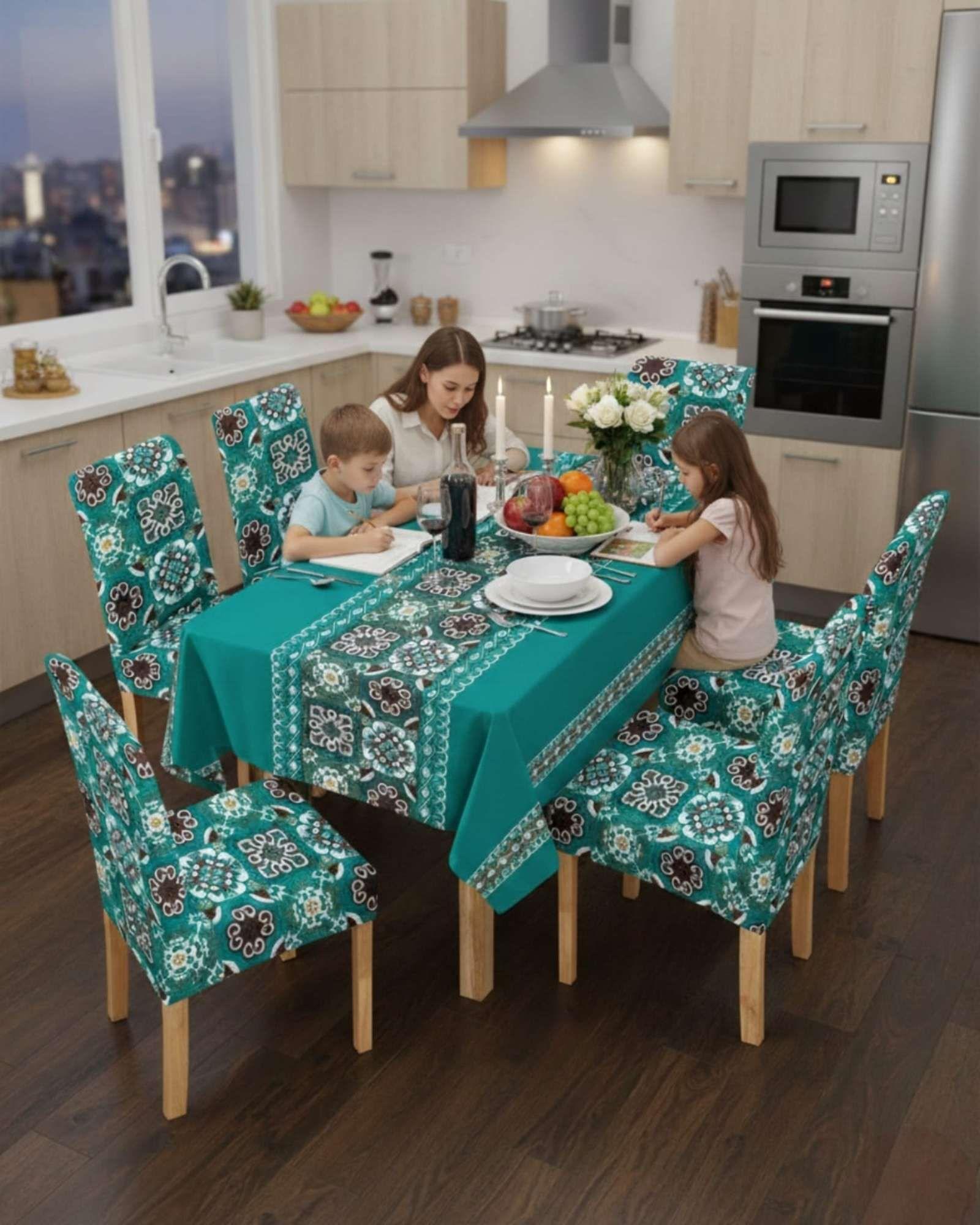 Juego De Mantel Antimanchas 140x220 + 6 Fundas De Silla 18-3