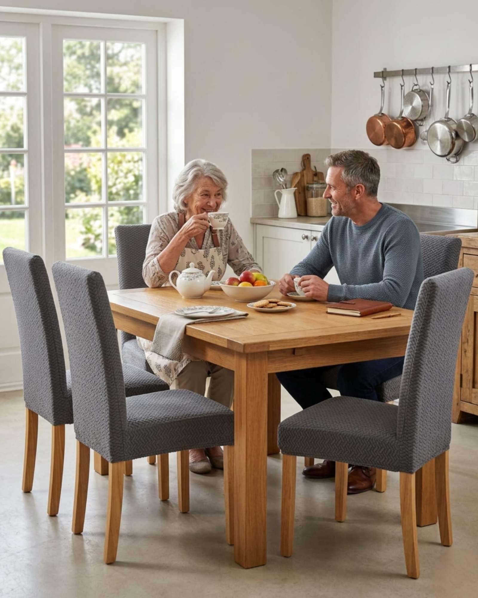 PACK DE 6 FUNDAS DE SILLAS DISEÑO TEXTURIZADO DE HOJAS M10-3