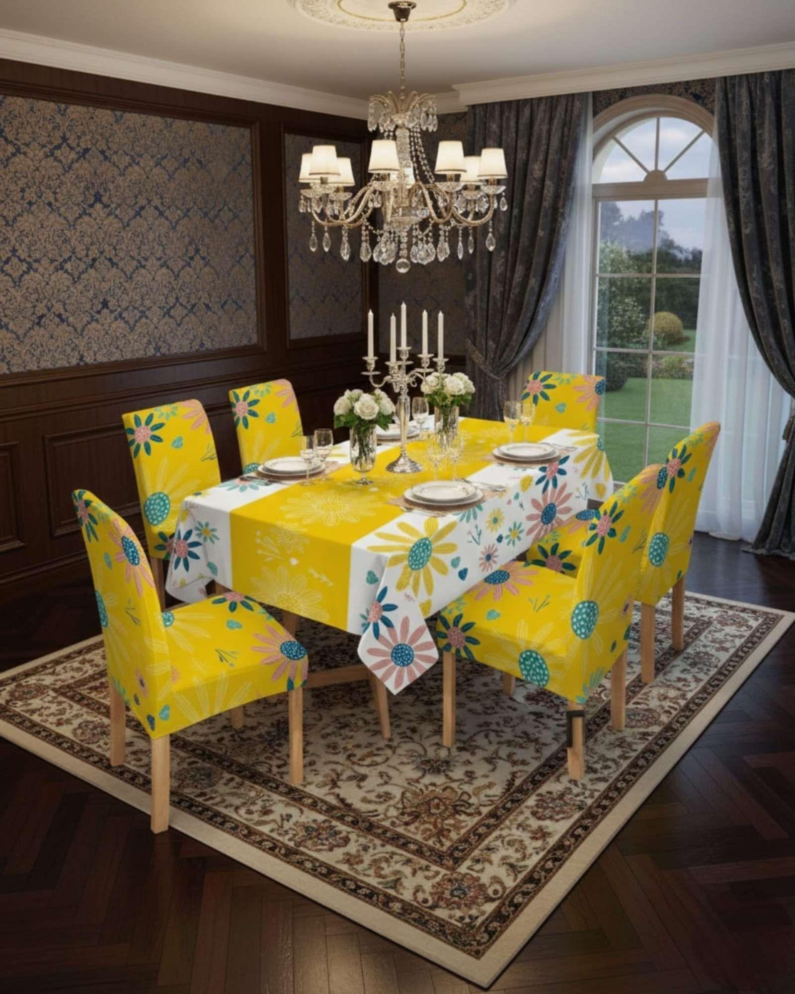 Juego De Mantel Antimanchas 140x220 + 6 Fundas De Silla 17-3