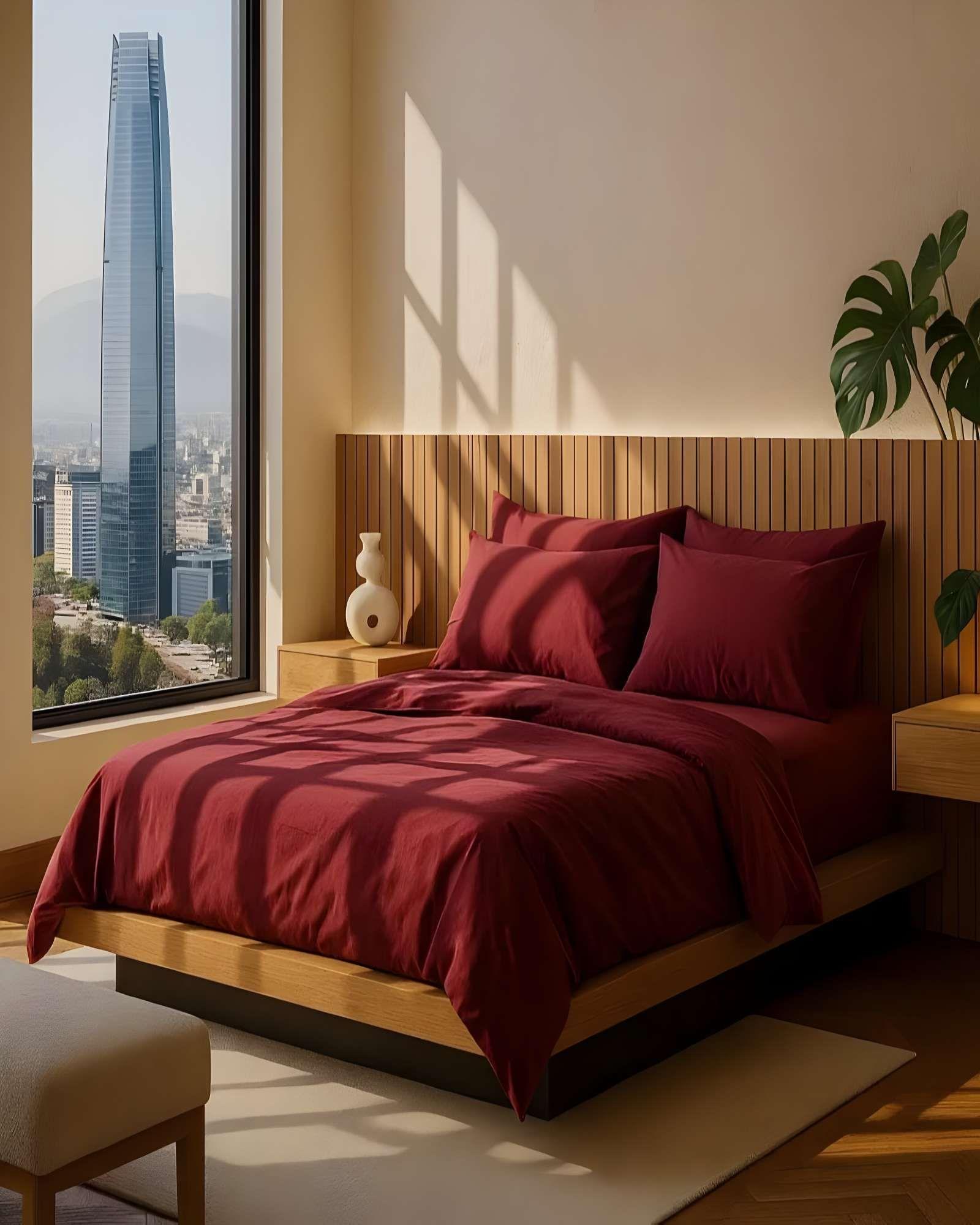 JUEGO DE SABANA KING 200 HILOS BURDEO-2