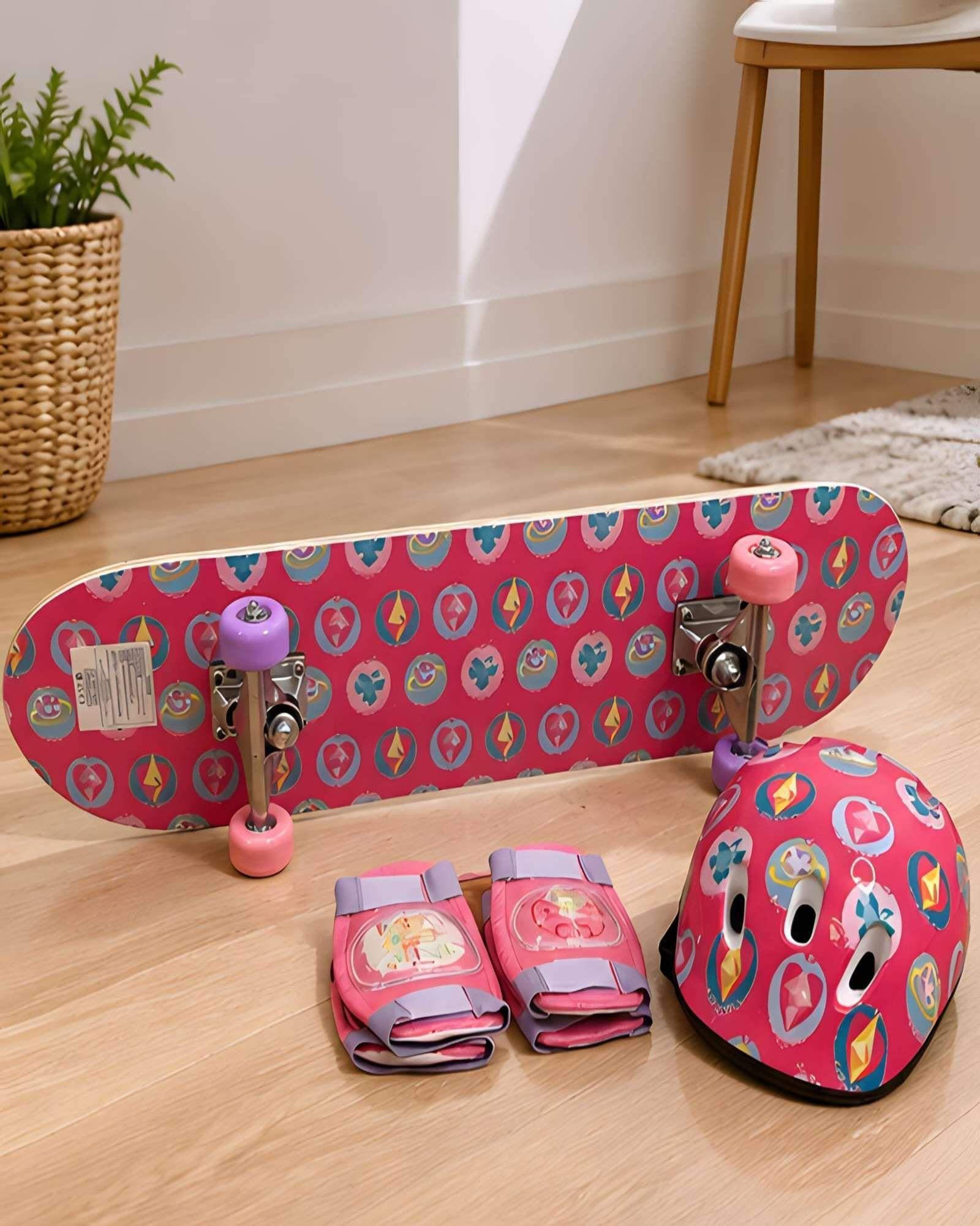 Set Completo de Patineta Infantil con Casco y Protecciones para Niños-2