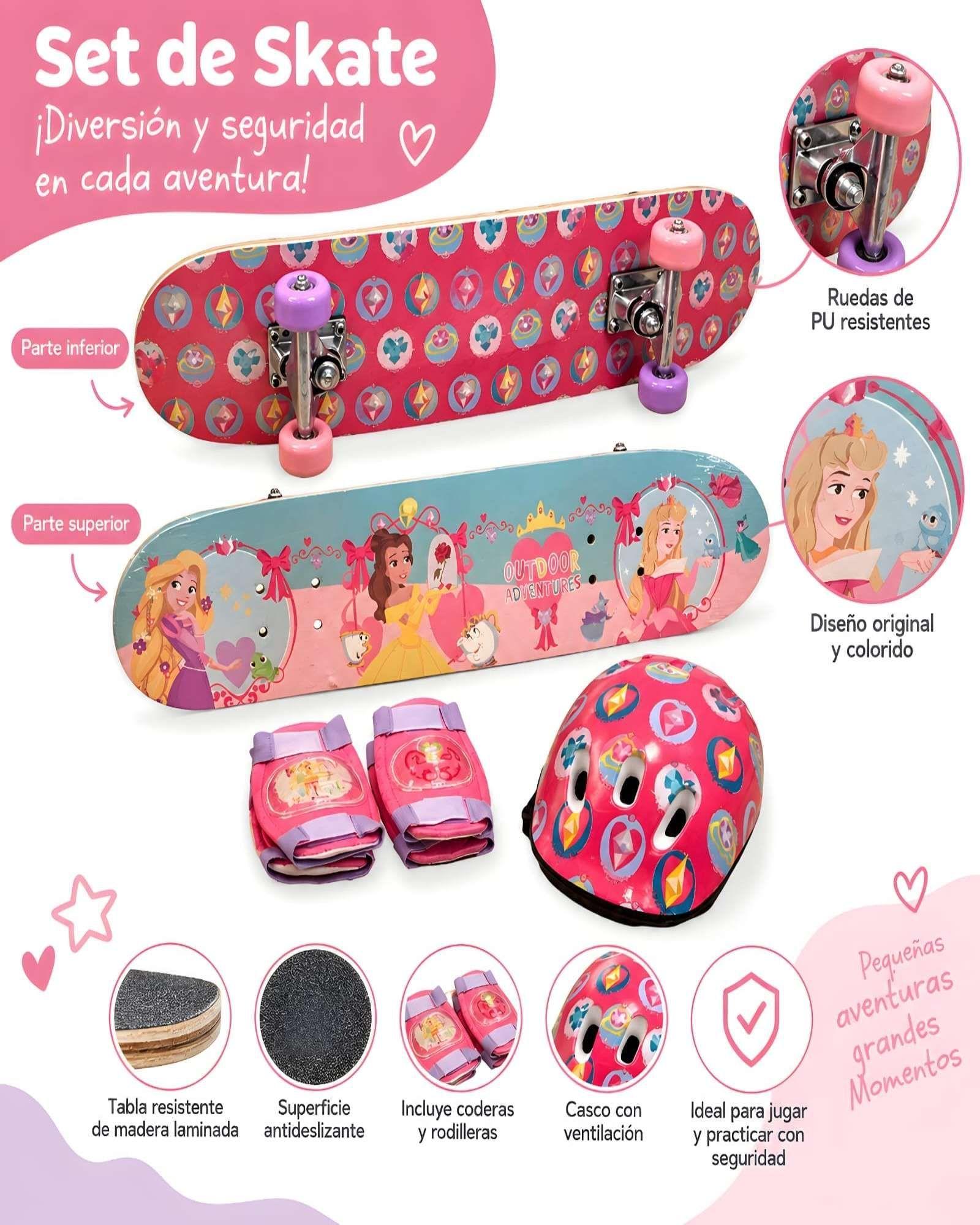 Set Completo de Patineta Infantil con Casco y Protecciones para Niños-4