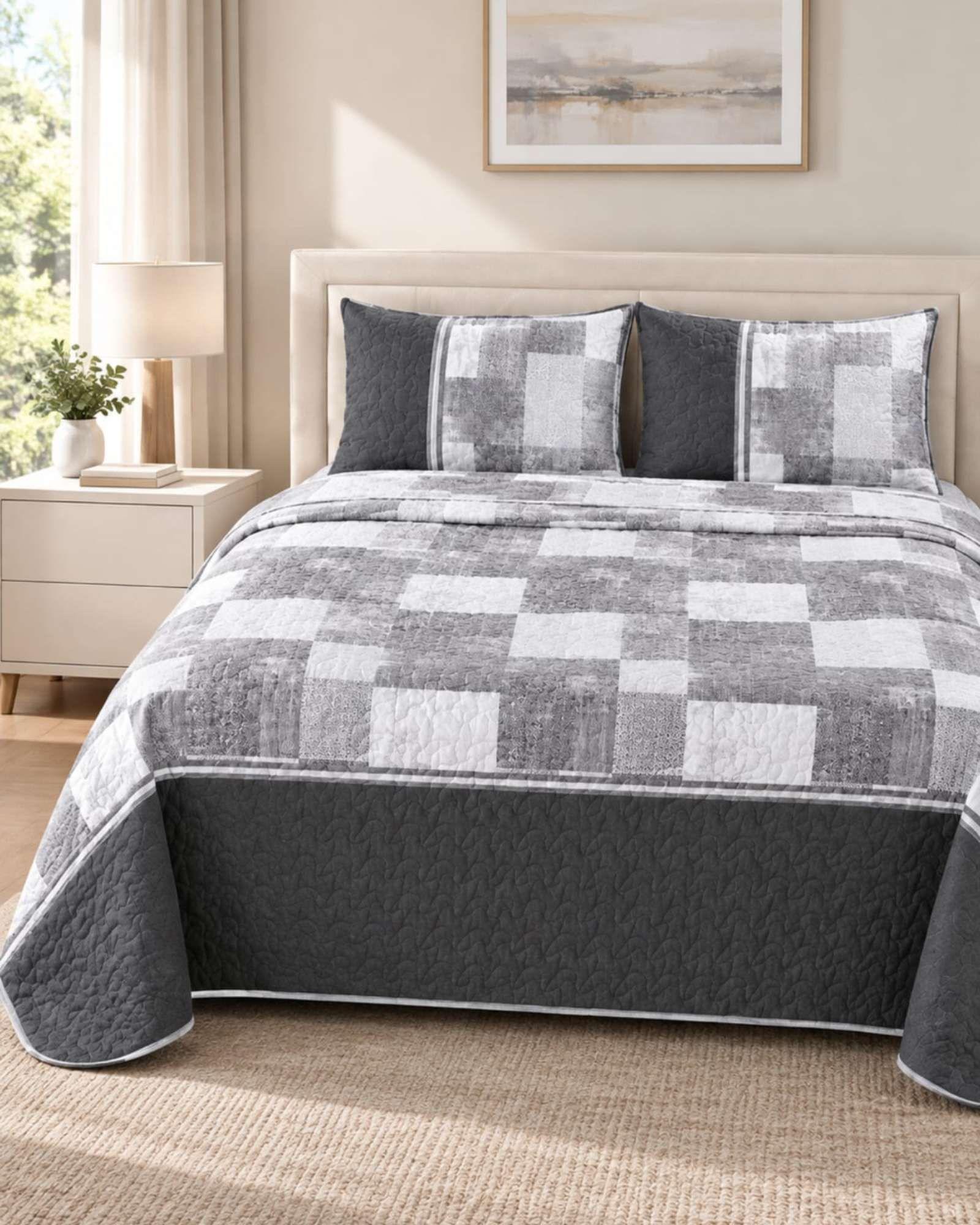 Quilt Cubrecama Delgado Verano Super King + 2 Almohadas 01-3