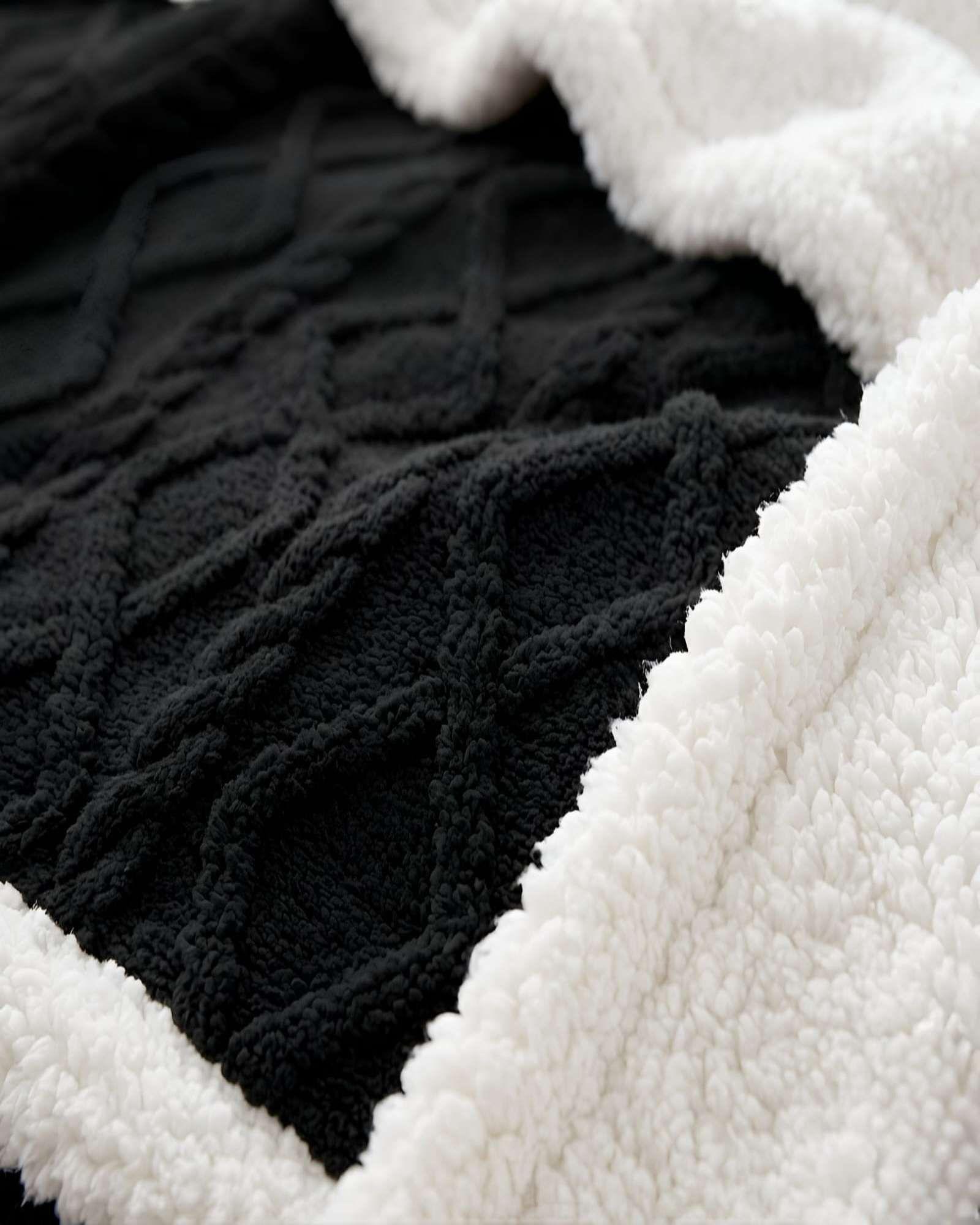 Frazada Sherpa Premium Con Diseño De Diamantes 2 plazas m8-4