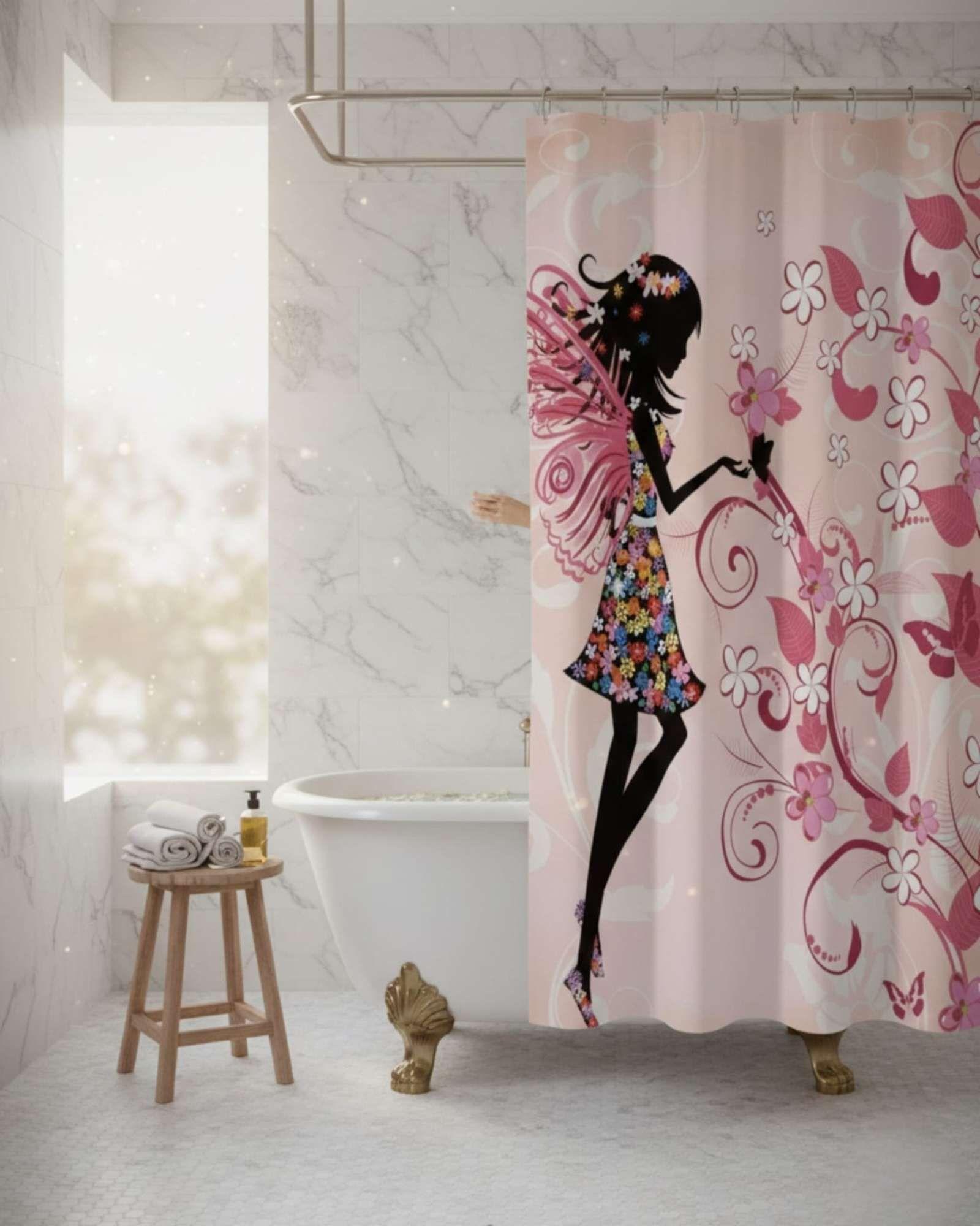 Cortina de Baño Tela Género + Forro Impermeable c04-3