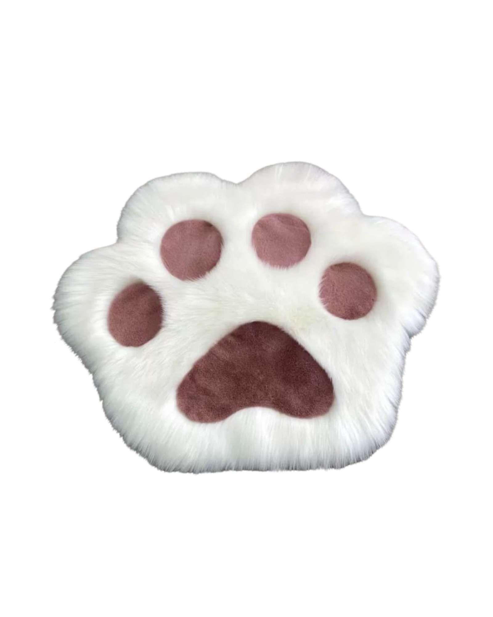 Set de 2 alfombras Decorativa Forma Pata Gato Suave 70x80cm blanco-2