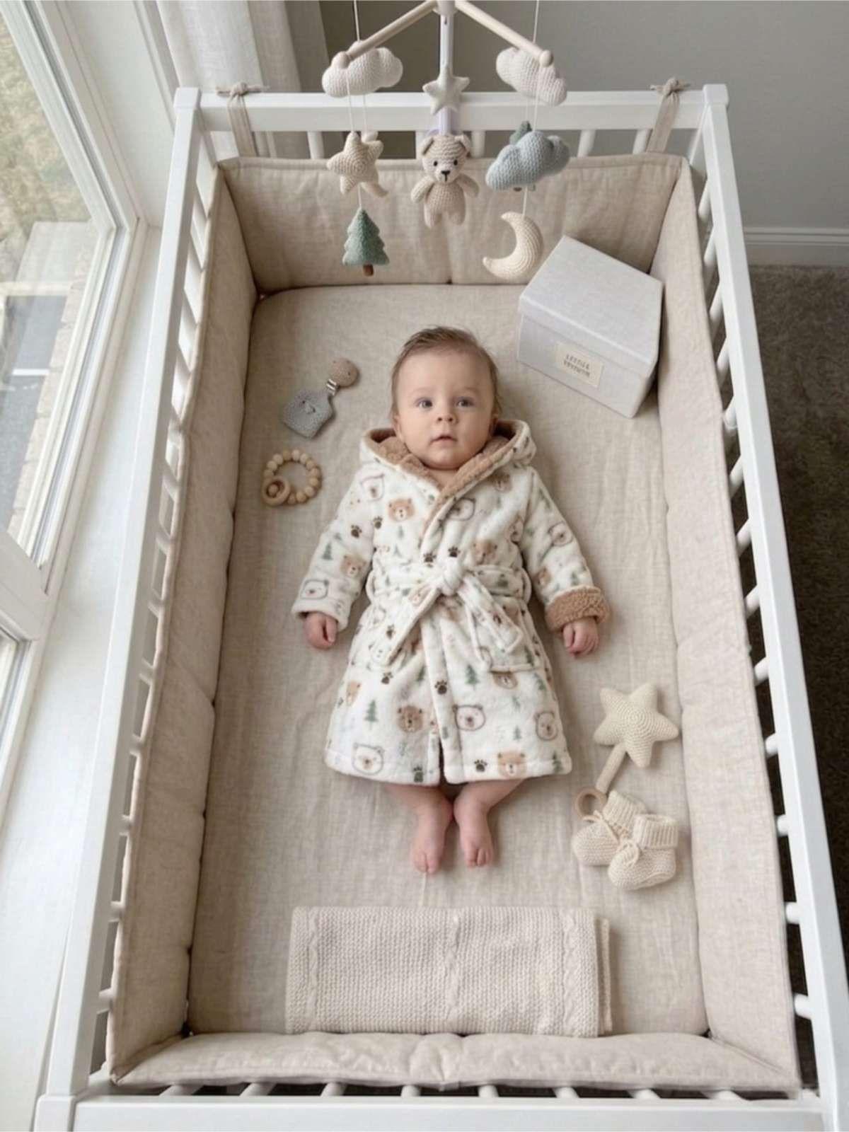 Bata de baño Bebé Con Capucha Diseños Niña Y Niño blanco-4