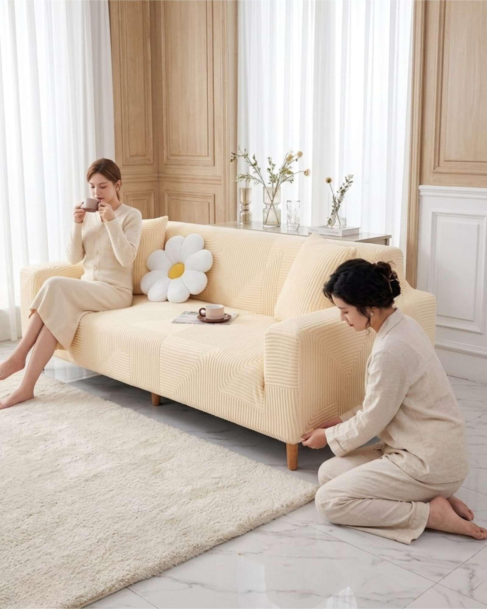 Funda Para Sofa 4 Cuerpos Diseño Moderno De Polar m3-1