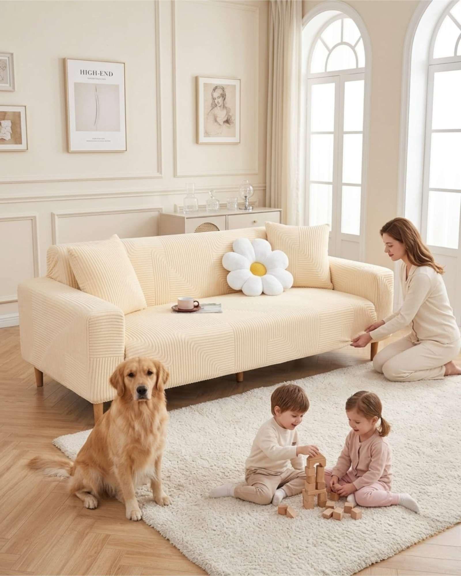 Funda Para Sofa 4 Cuerpos Diseño Moderno De Polar m3-4