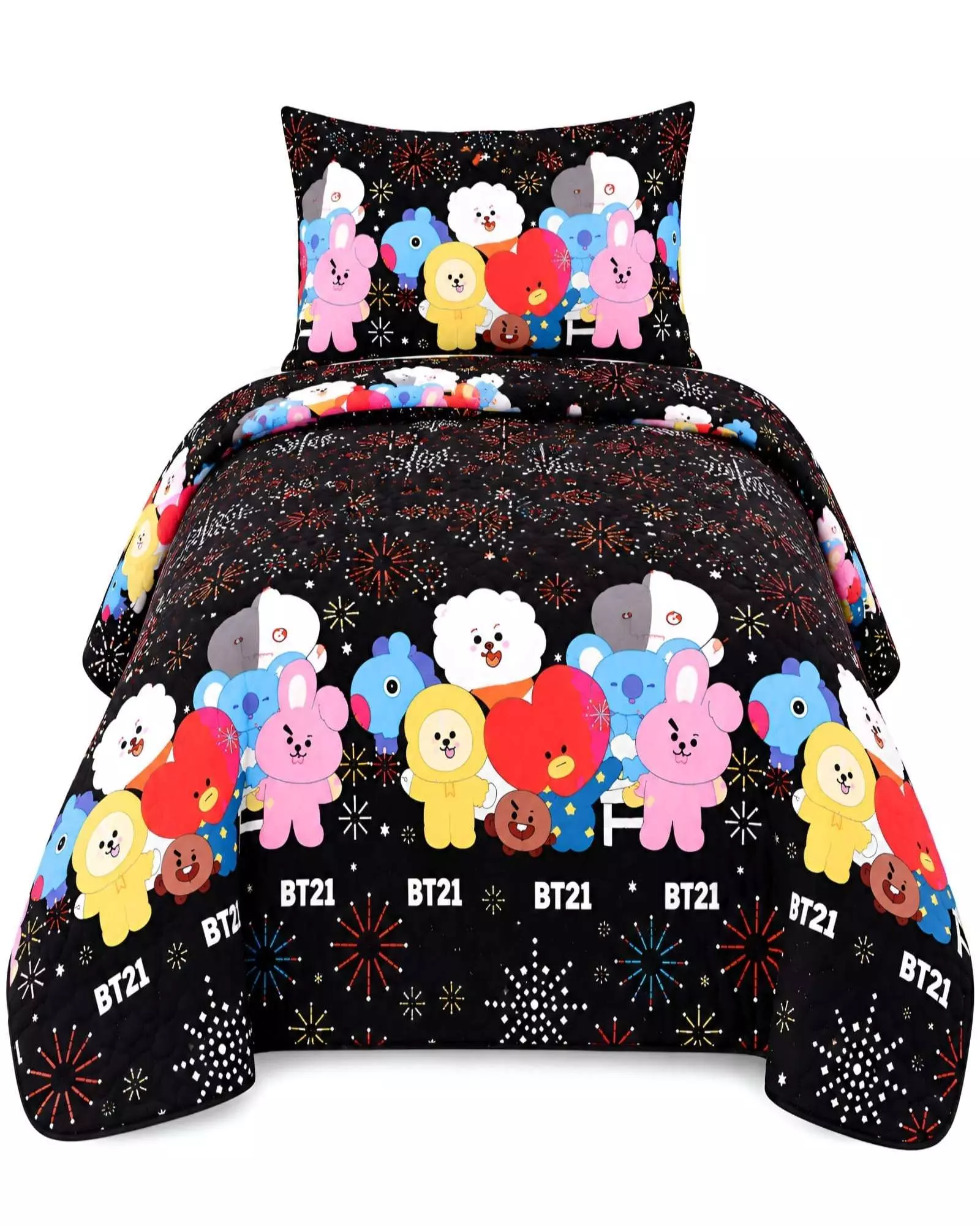 Set Quilt Verano 1.5 Plazas + Almohada + Funda De Almohada 14-4