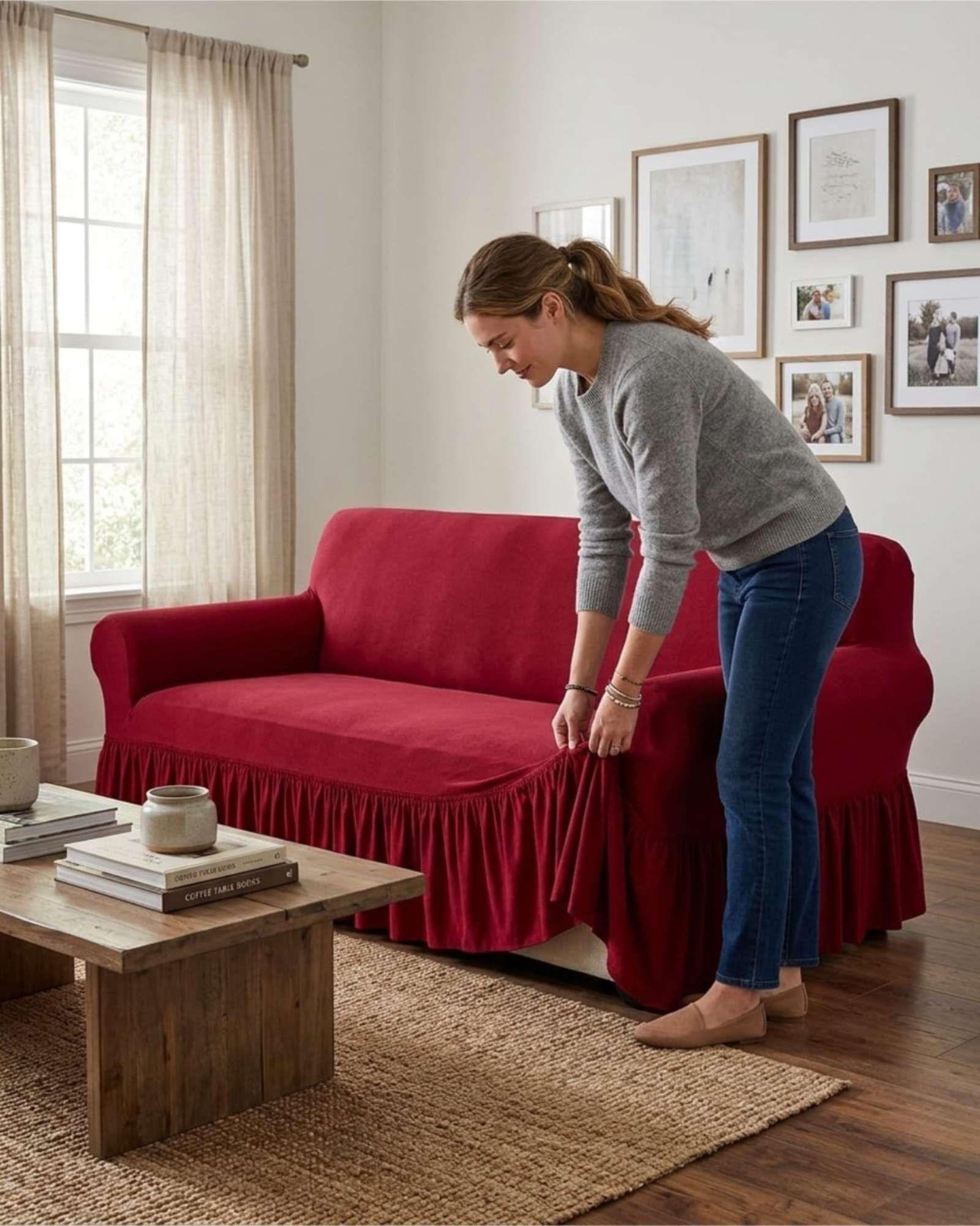 Funda Cubre Sofa de 3 Cuerpos con Faldon Elegante m3-2