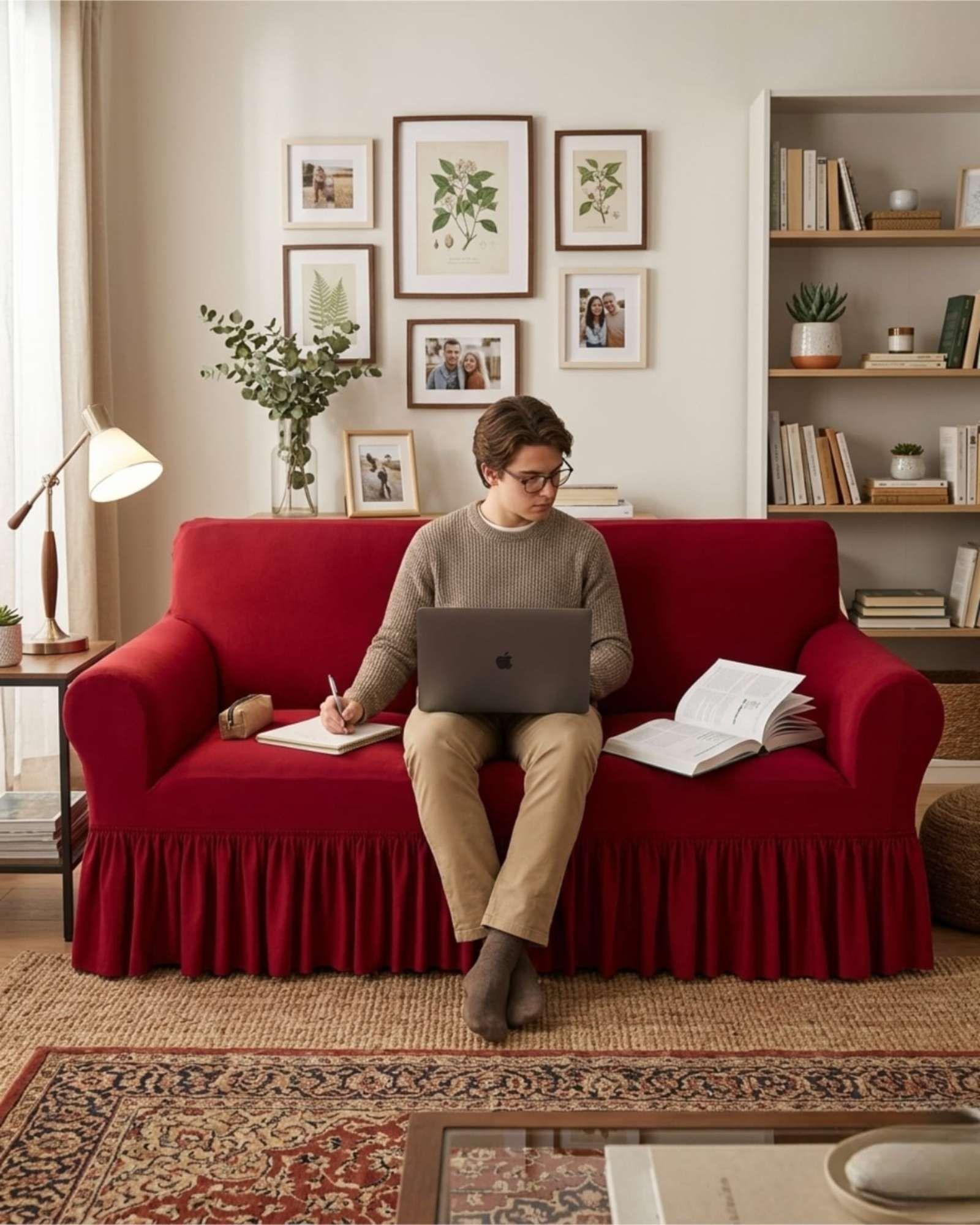 Funda Cubre Sofa de 3 Cuerpos con Faldon Elegante m3-3