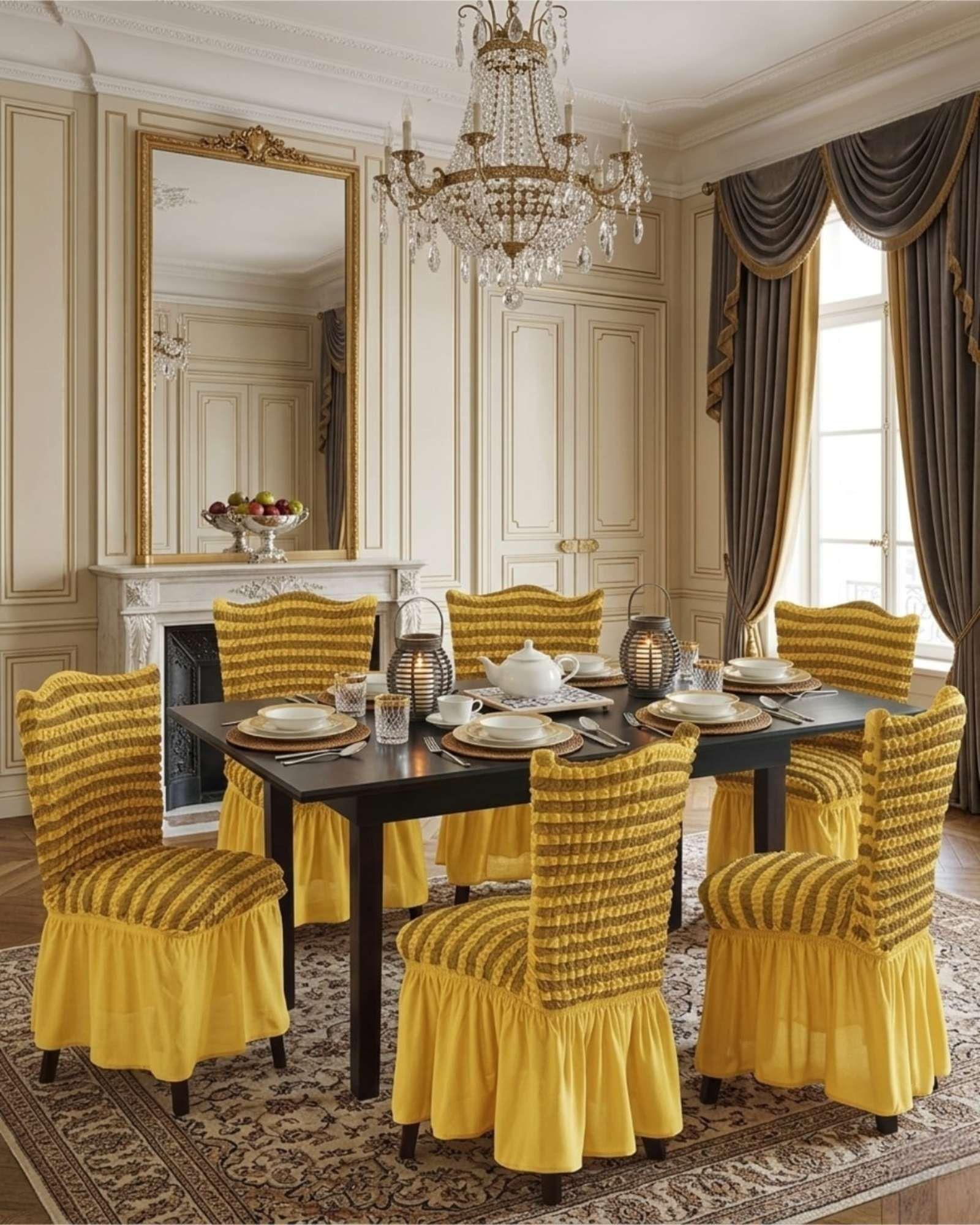 JUEGO DE 6 FUNDAS PARA SILLAS DISEÑO TURKA DE LINEAS M4-4