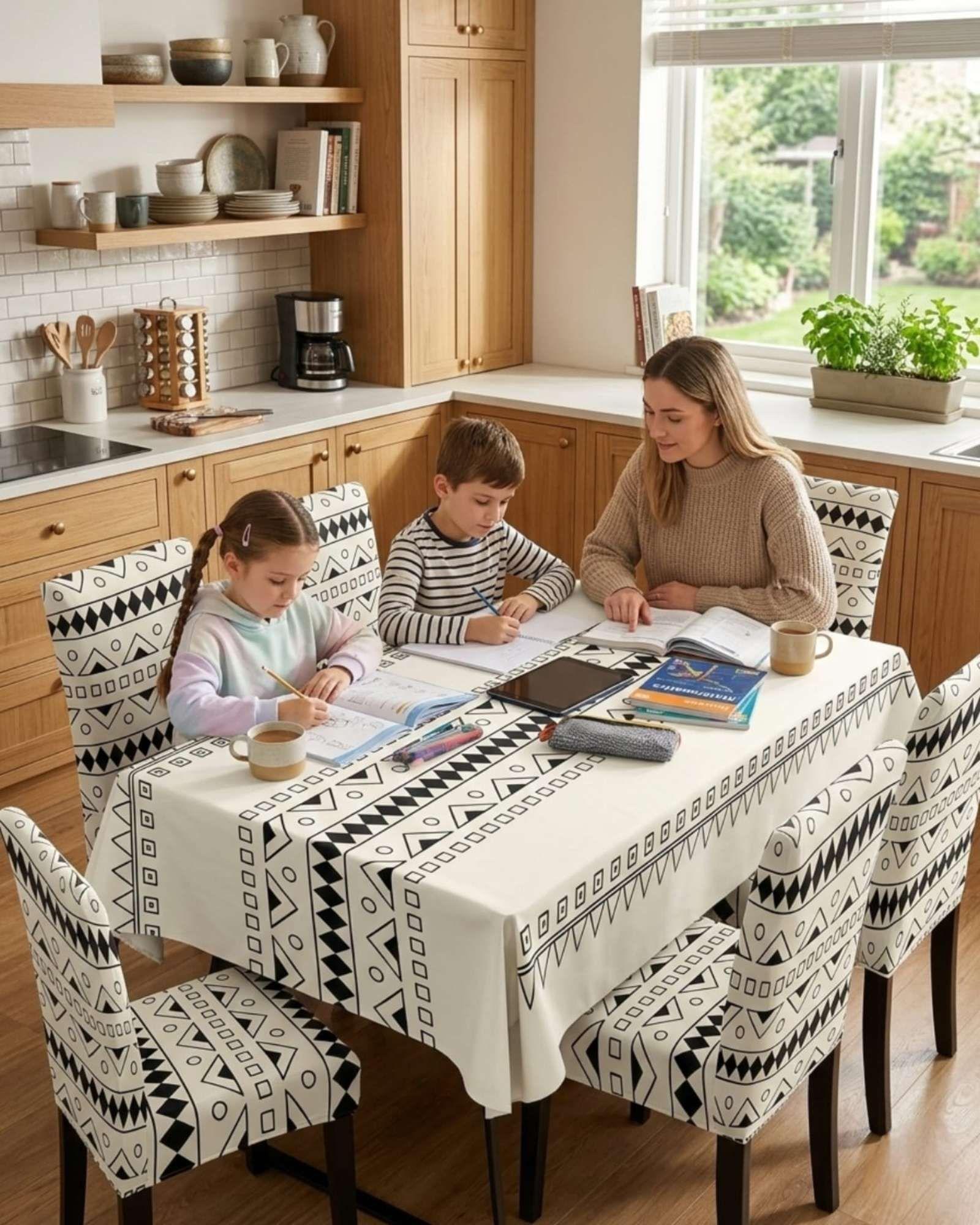 Juego De Mantel Antimanchas 140x220 + 6 Fundas De Silla 02-2