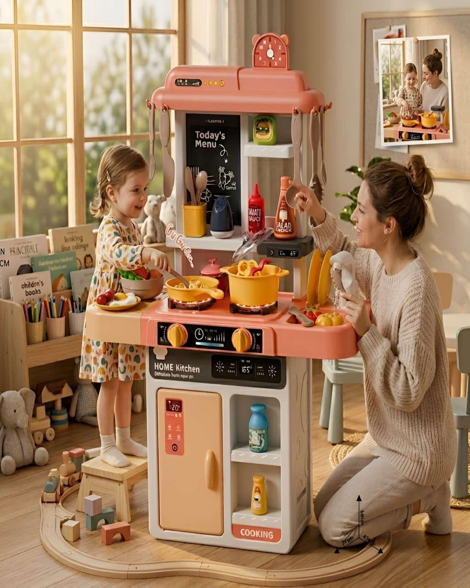 Cocina de Juguete Infantil 43 Piezas con Luz y Sonido 68 cm 02-1