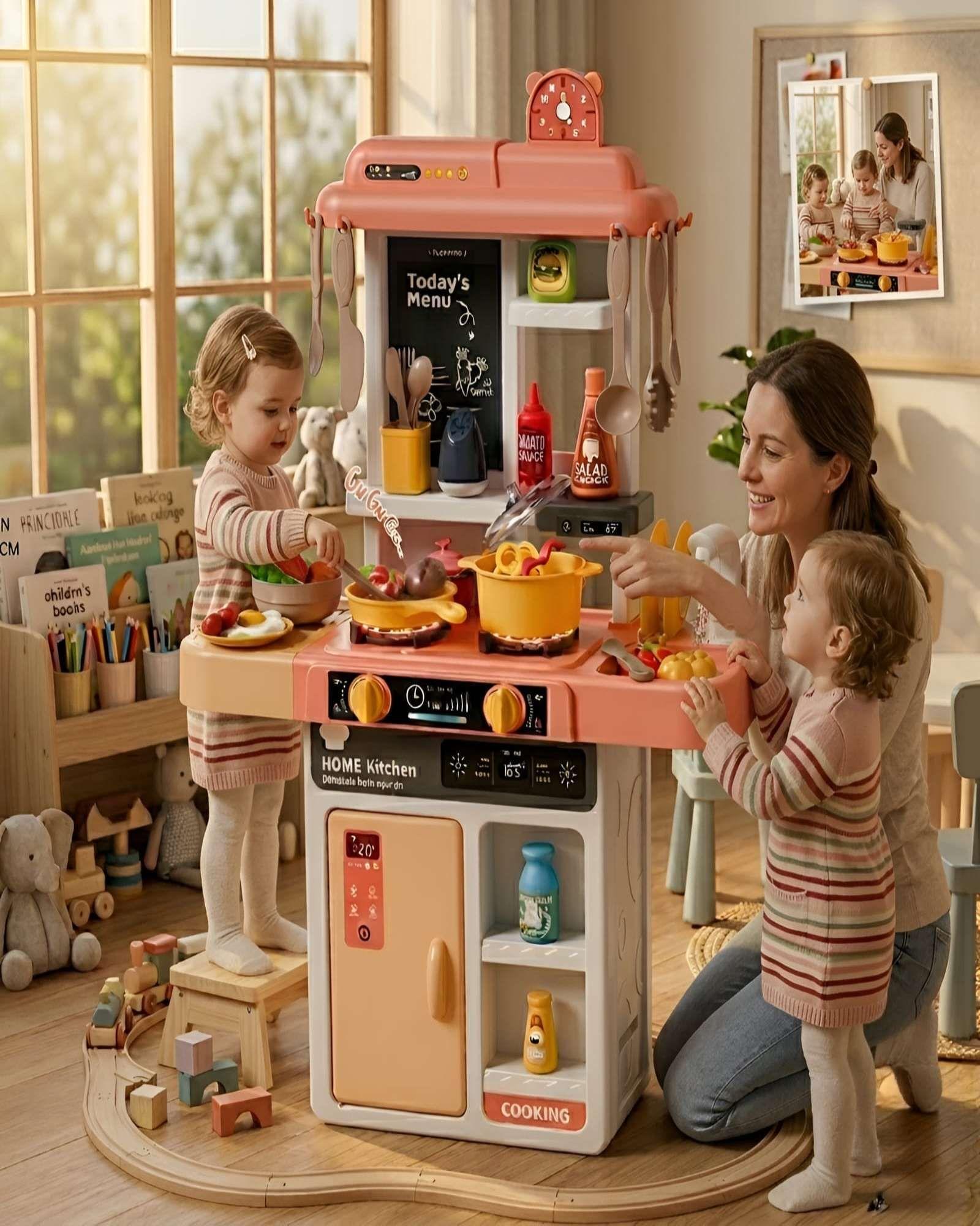 Cocina de Juguete Infantil 43 Piezas con Luz y Sonido 68 cm 02-4