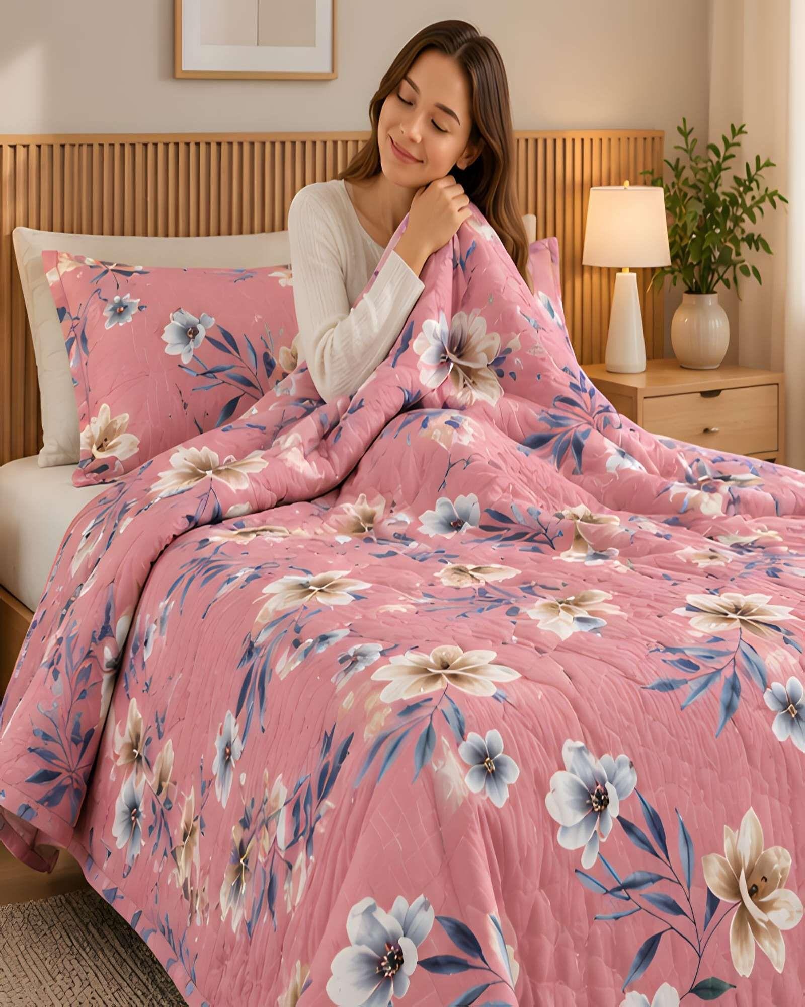 Cubrecamas Quilt de Verano Plaza y Media con Funda 10-0